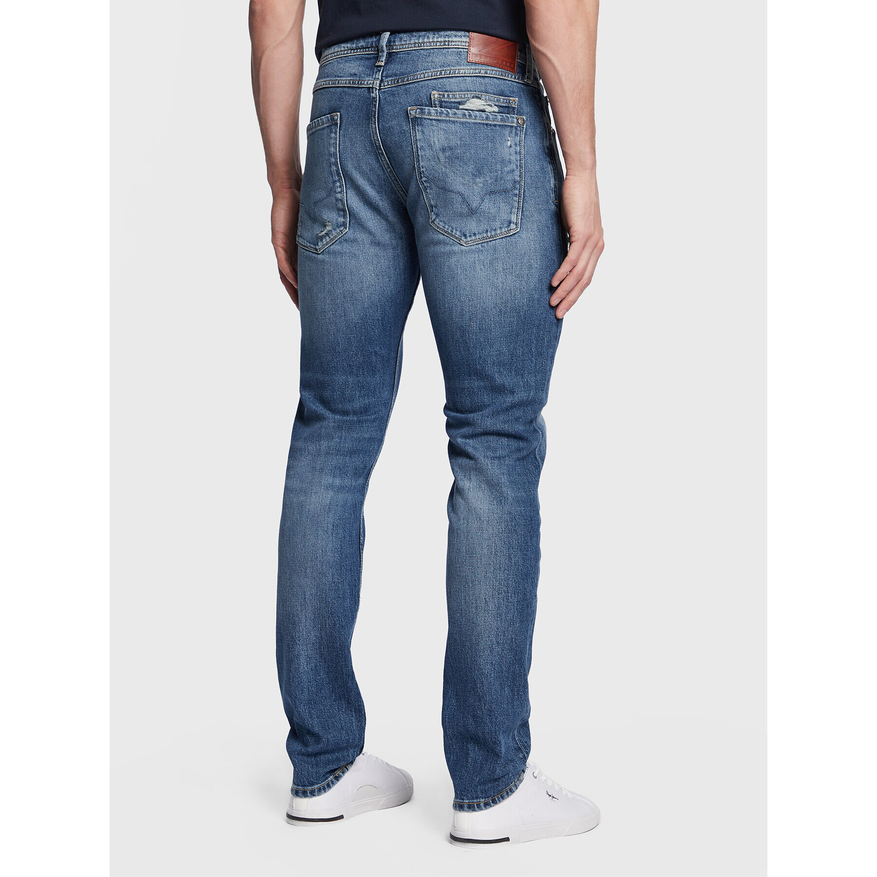 Pepe Jeans Blugi Stanley PM206816 Bleumarin Tapered Fit - Pled.ro