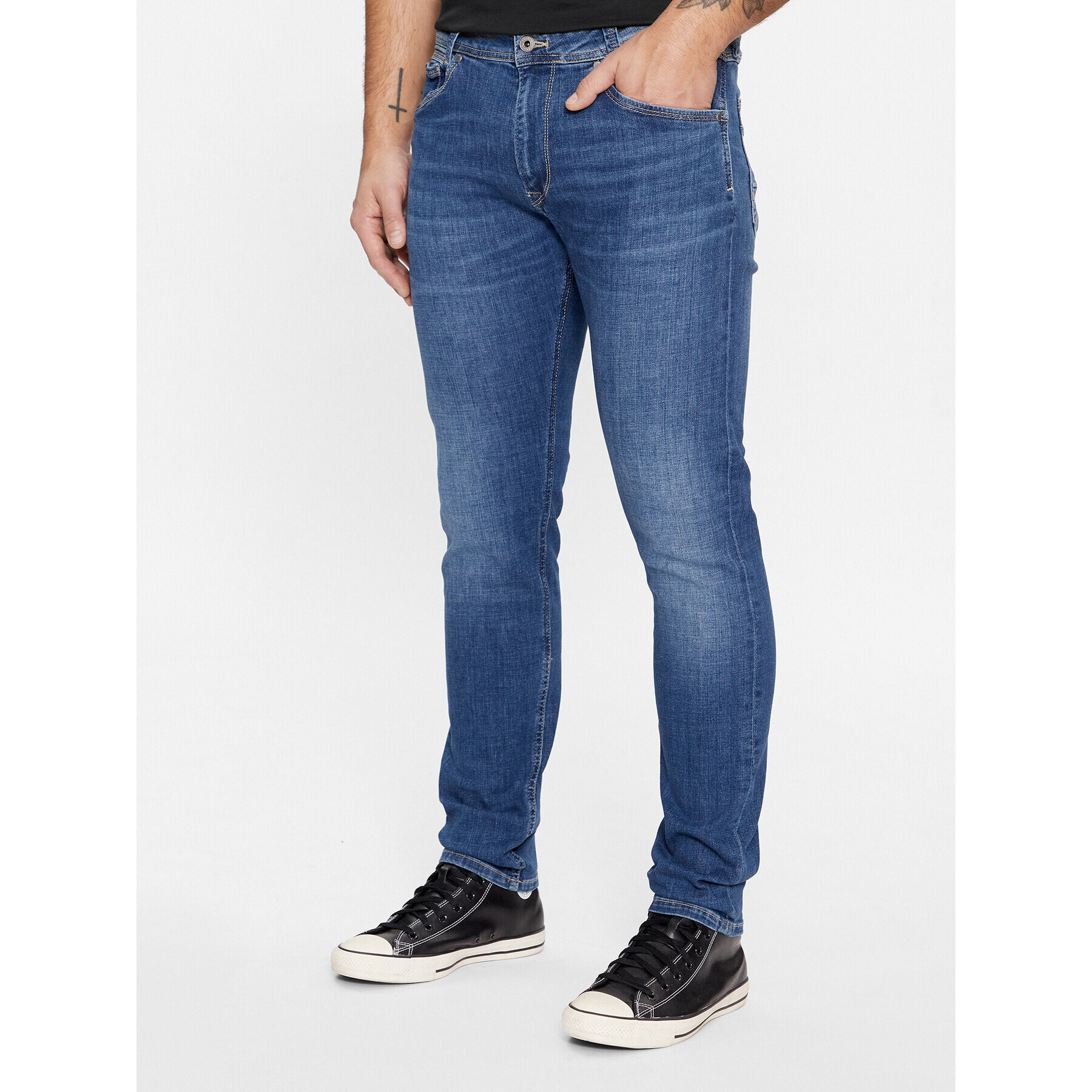 Pepe Jeans Blugi Tapered PM207391HT52 Bleumarin Tapered Leg - Pled.ro