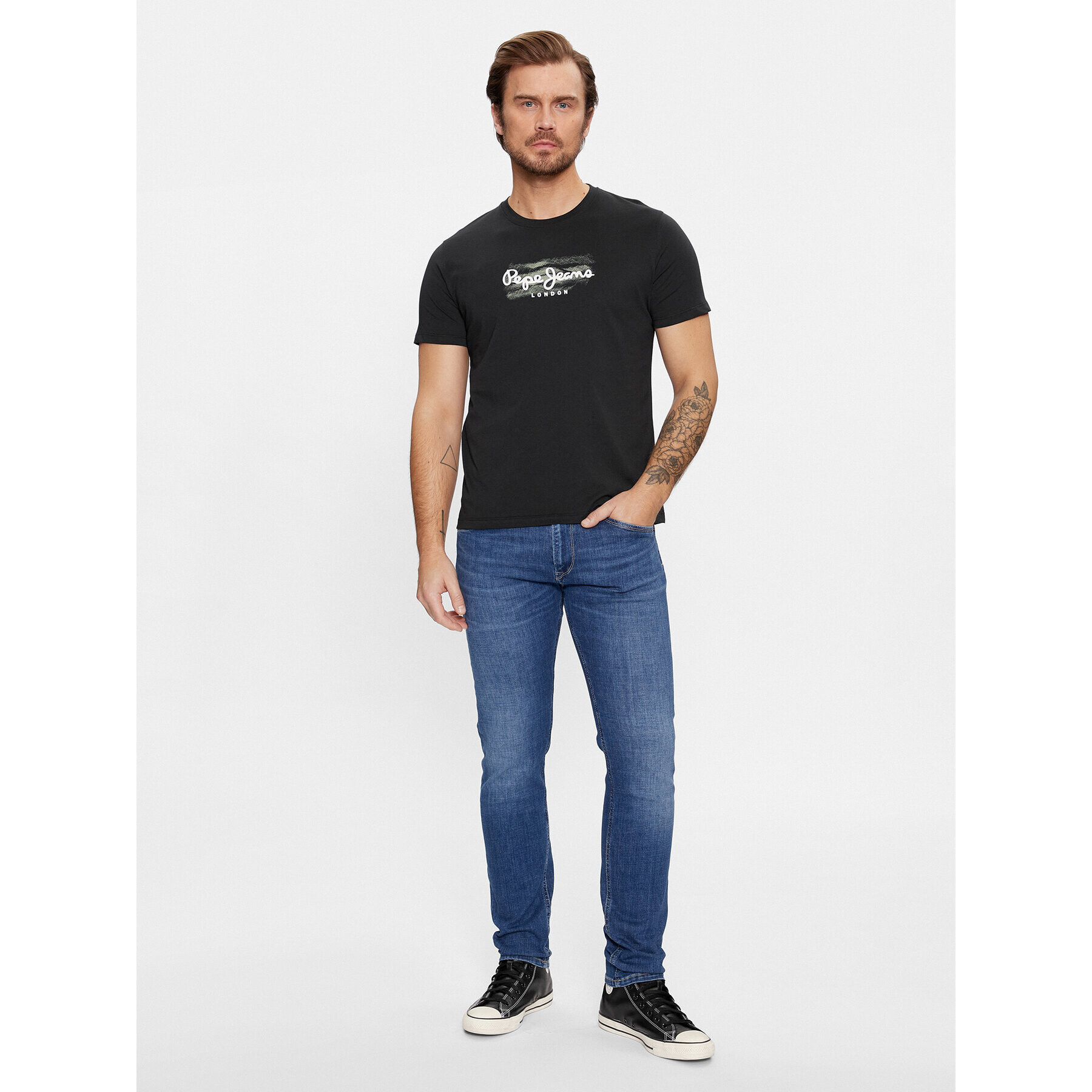 Pepe Jeans Blugi Tapered PM207391HT52 Bleumarin Tapered Leg - Pled.ro