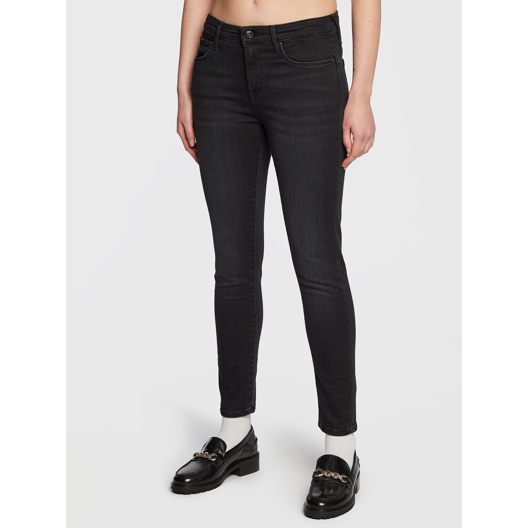 Pepe Jeans Blugi Zoe PL204177 Negru Skinny Fit - Pled.ro