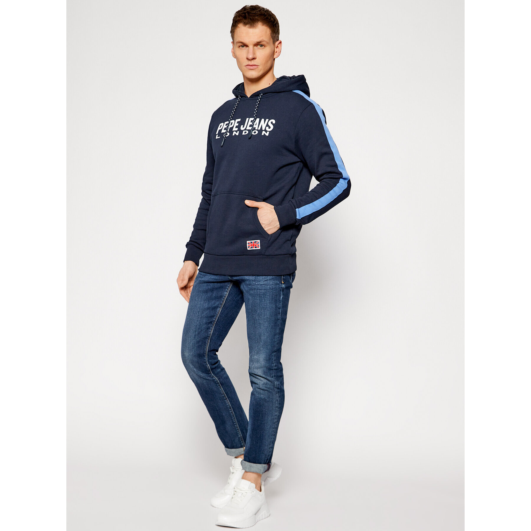 Pepe Jeans Bluză Andre PM582003 Bleumarin Regular Fit - Pled.ro