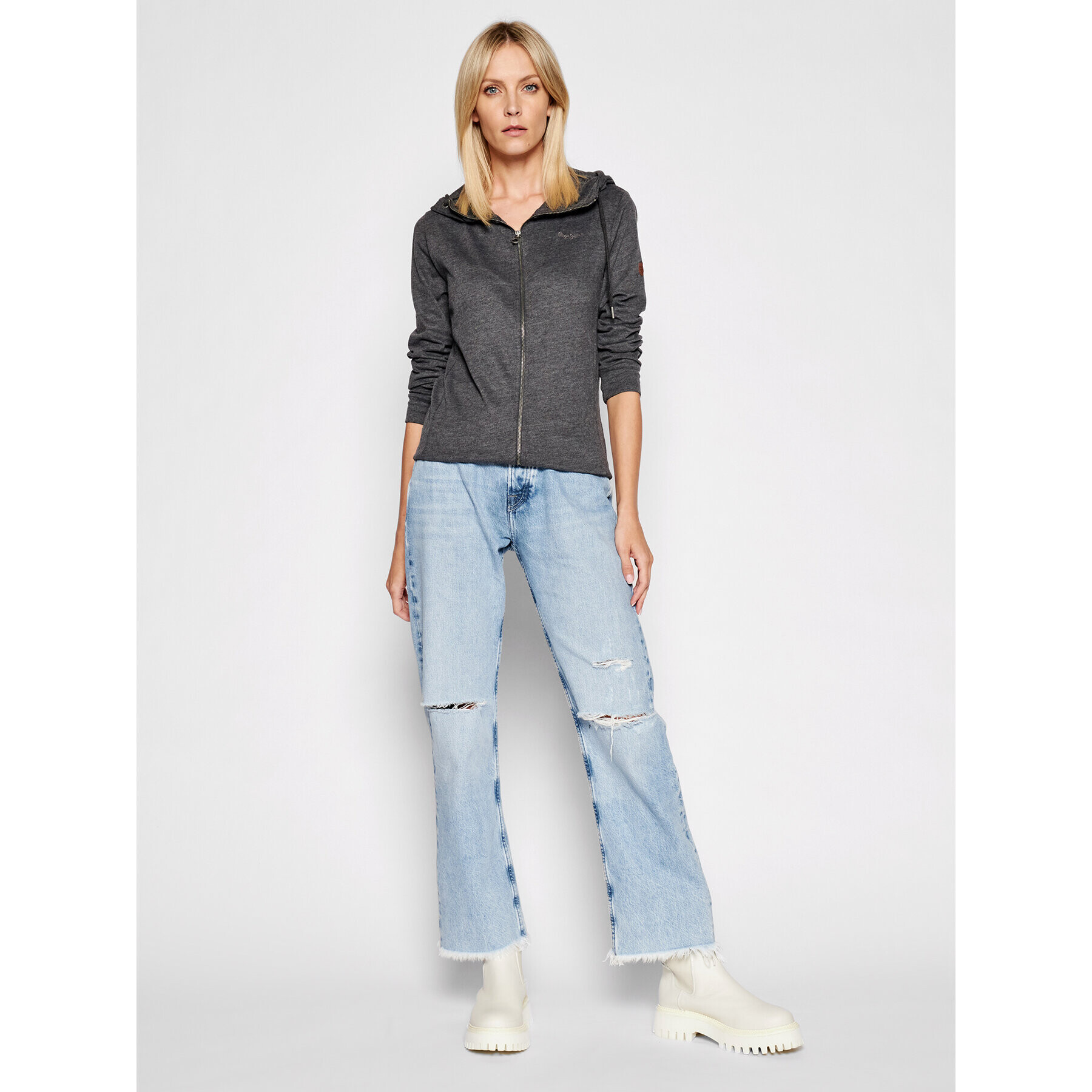 Pepe Jeans Bluză Anne PL581104 Gri Regular Fit - Pled.ro