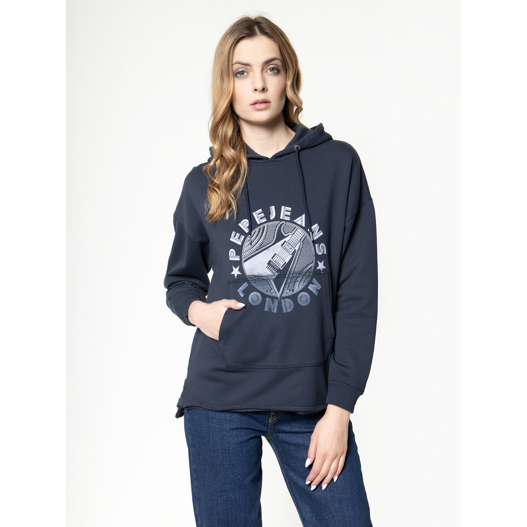 Pepe Jeans Bluză Betty PL580912 Bleumarin Loose Fit - Pled.ro