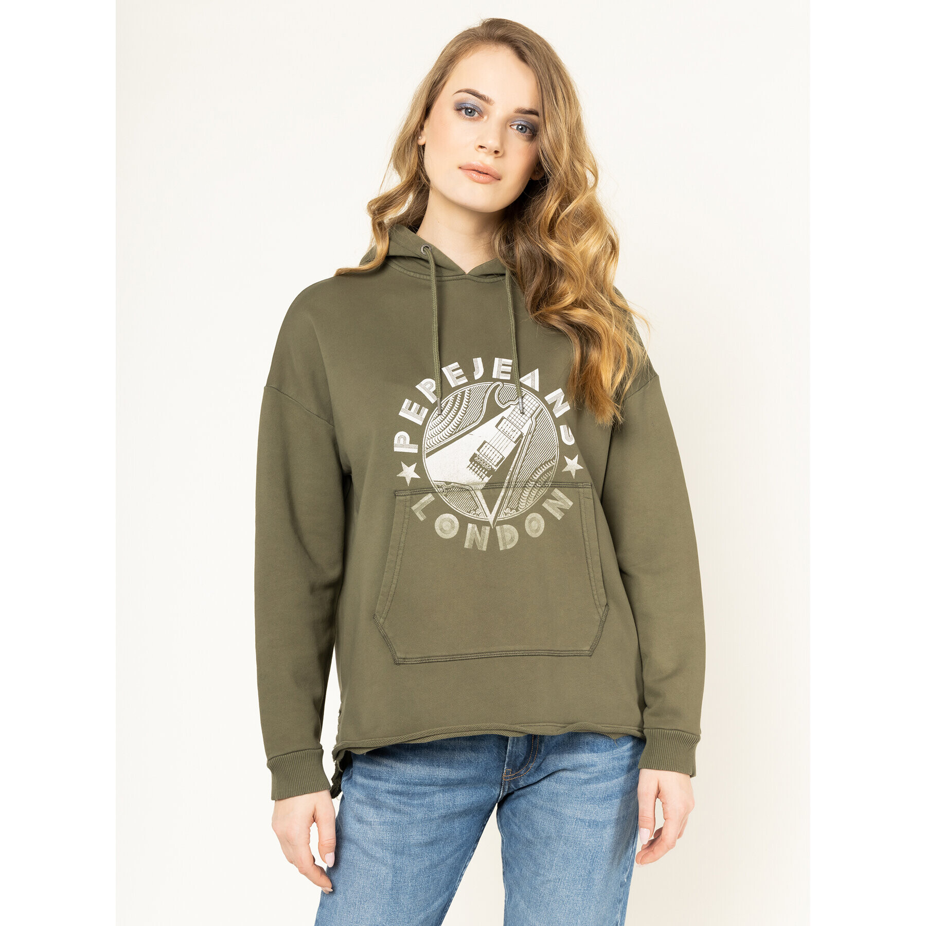 Pepe Jeans Bluză Betty PL580912 Verde Loose Fit - Pled.ro