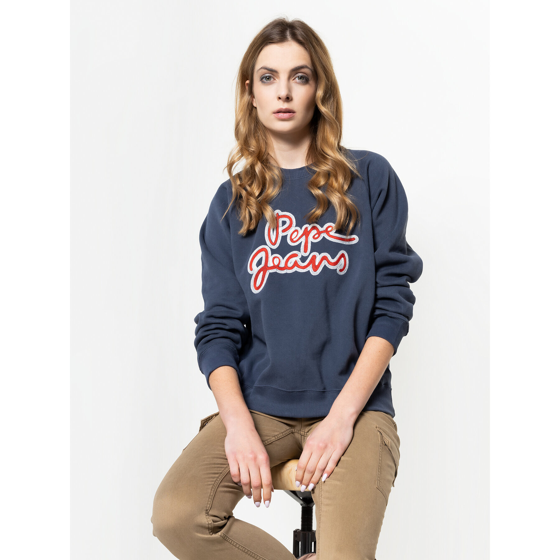 Pepe Jeans Bluză Bonnie PL580915 Bleumarin Regular Fit - Pled.ro