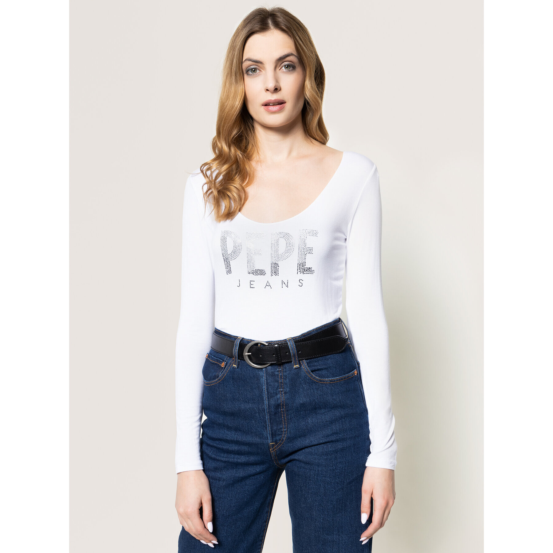 Pepe Jeans Bluză Calissa PL504337 Alb Regular Fit - Pled.ro