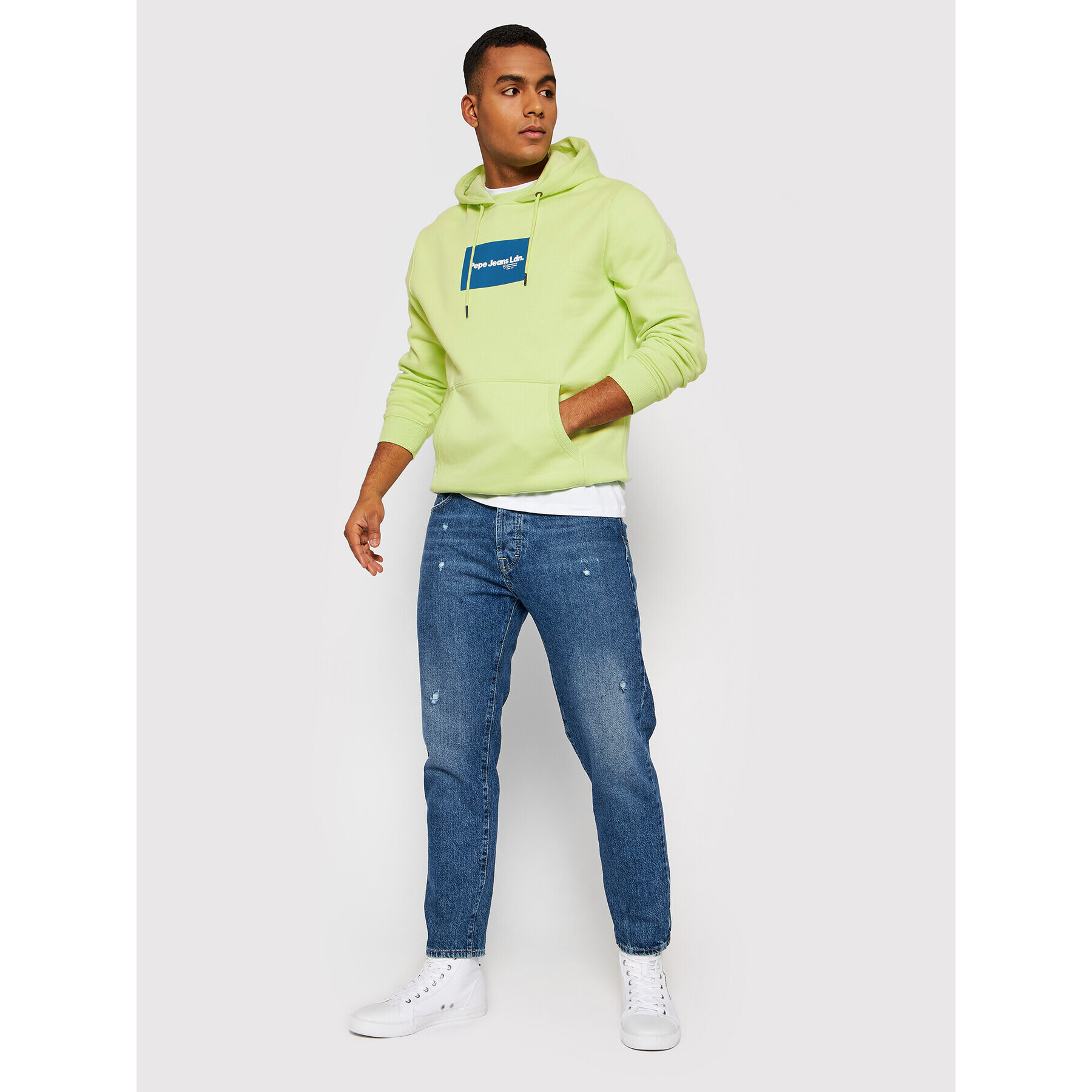 Pepe Jeans Bluză Dexter PM582086 Verde Regular Fit - Pled.ro