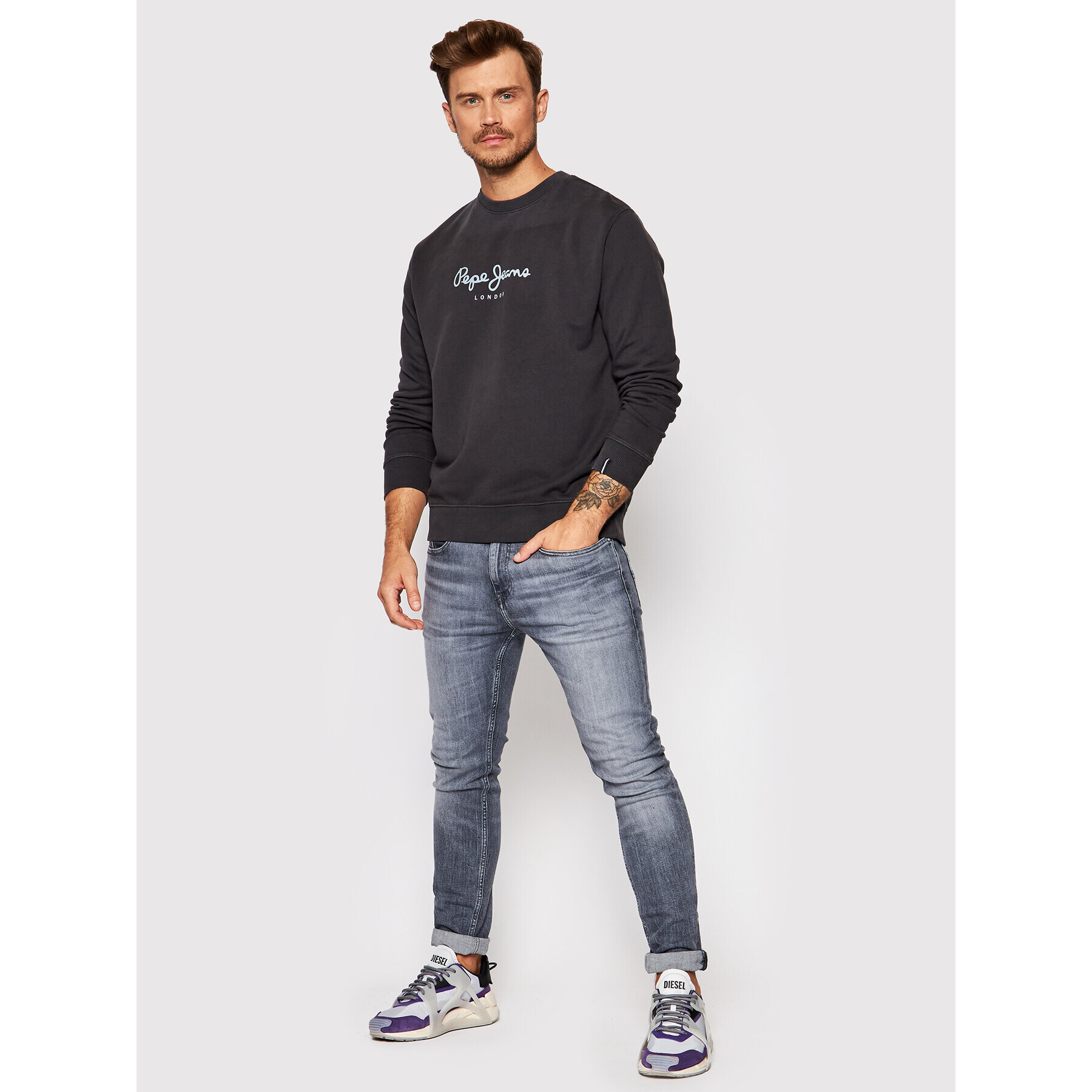 Pepe Jeans Bluză Dylan PM582056 Negru Regular Fit - Pled.ro