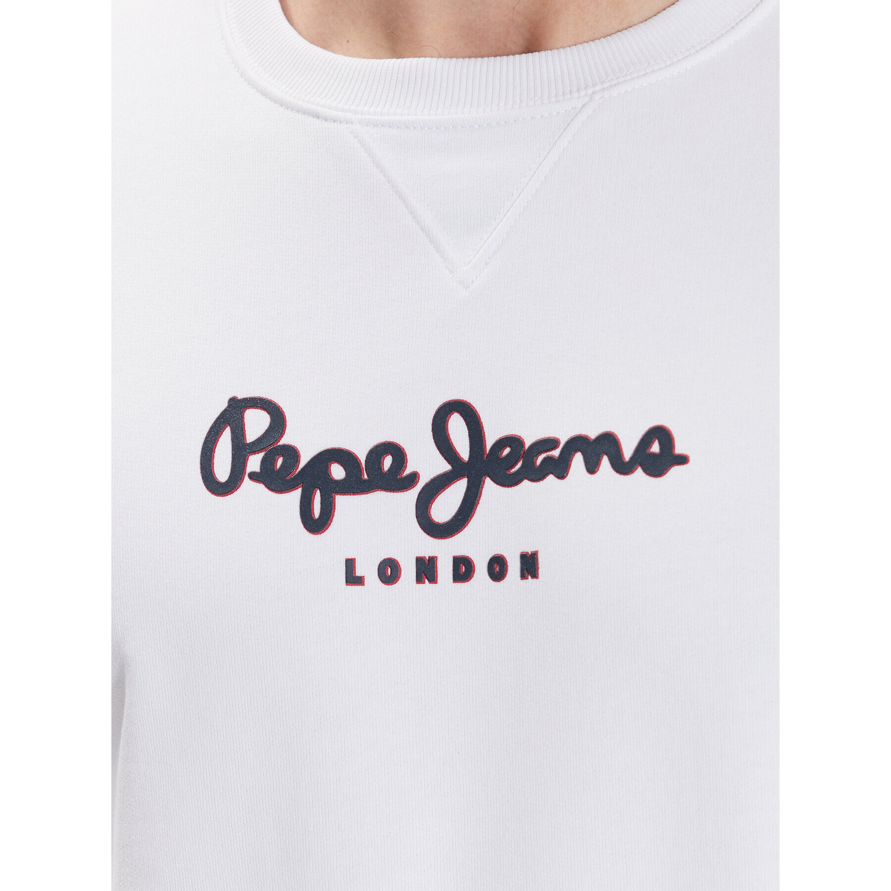 Pepe Jeans Bluză Edward Crew PM582380 Alb Regular Fit - Pled.ro