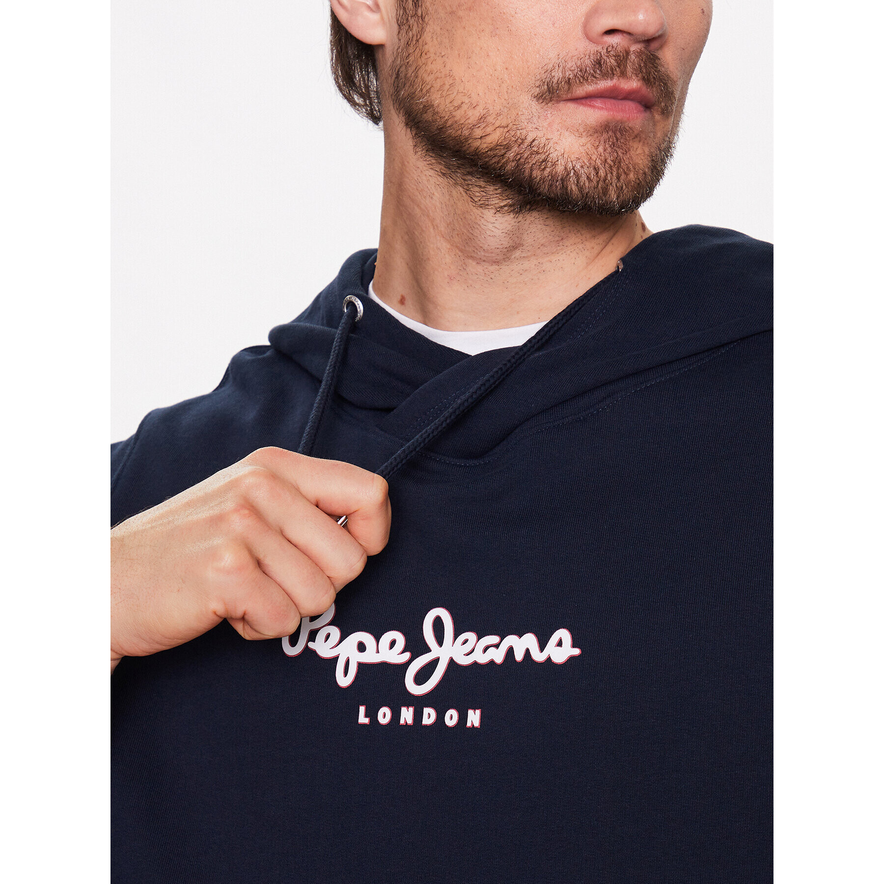 Pepe Jeans Bluză Edward Hoodie PM582381 Bleumarin Regular Fit - Pled.ro