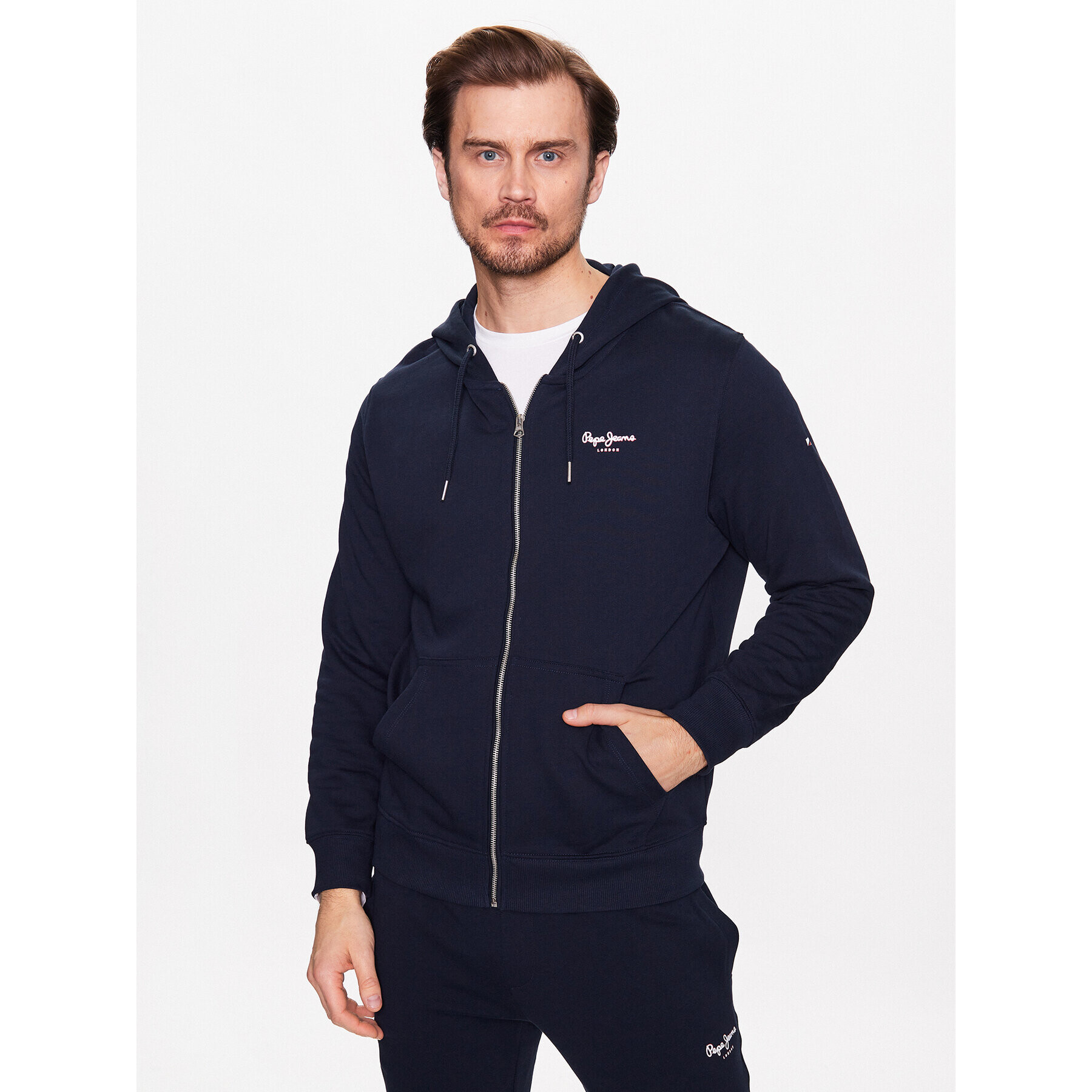 Pepe Jeans Bluză Edward Zip PM582382 Bleumarin Regular Fit - Pled.ro