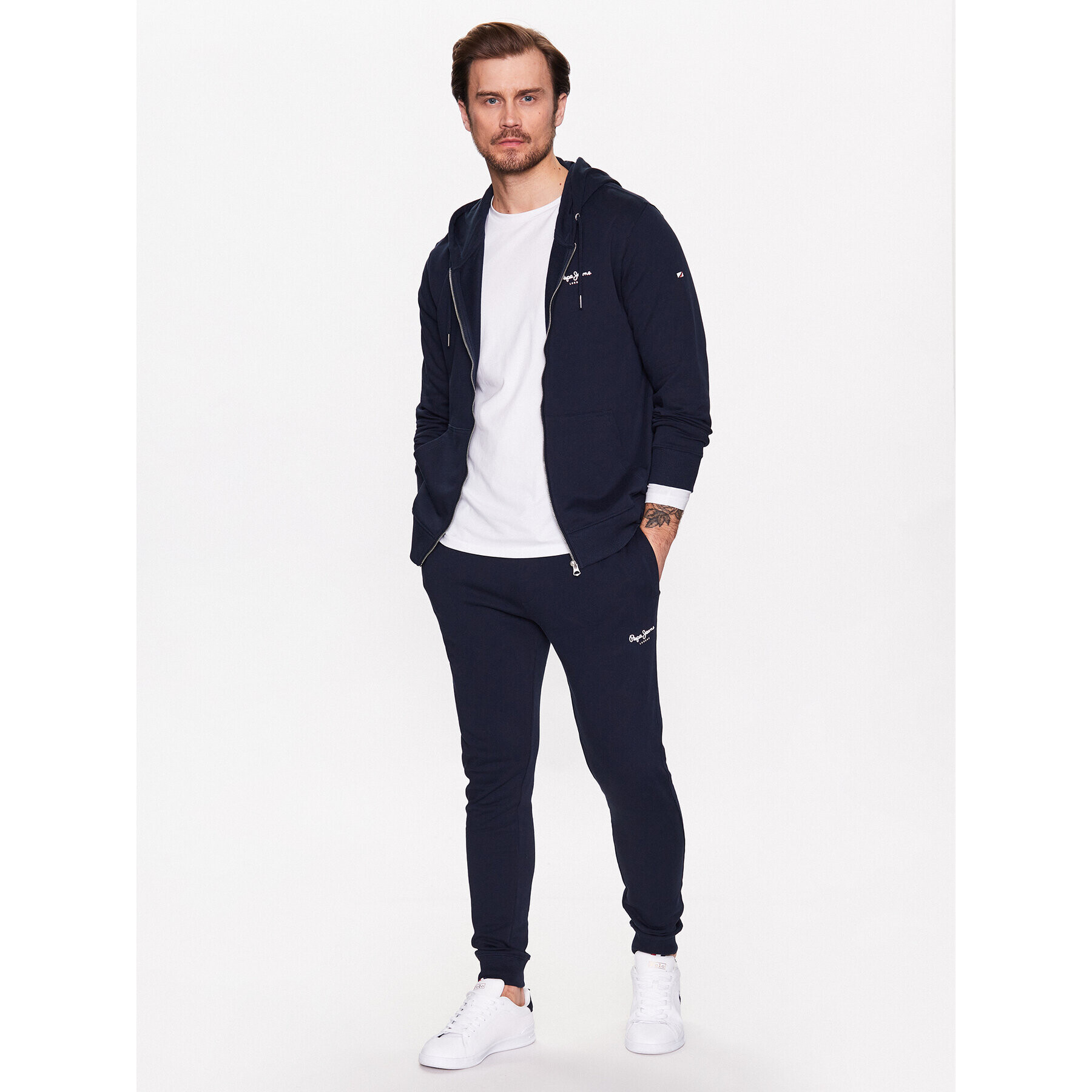 Pepe Jeans Bluză Edward Zip PM582382 Bleumarin Regular Fit - Pled.ro