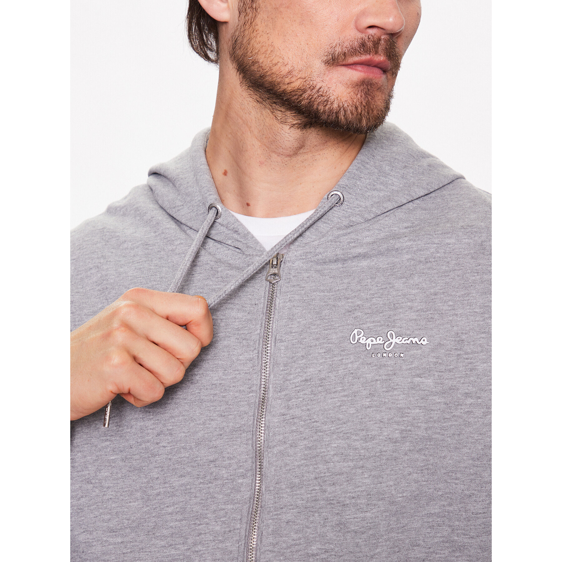 Pepe Jeans Bluză Edward Zip PM582382 Gri Regular Fit - Pled.ro