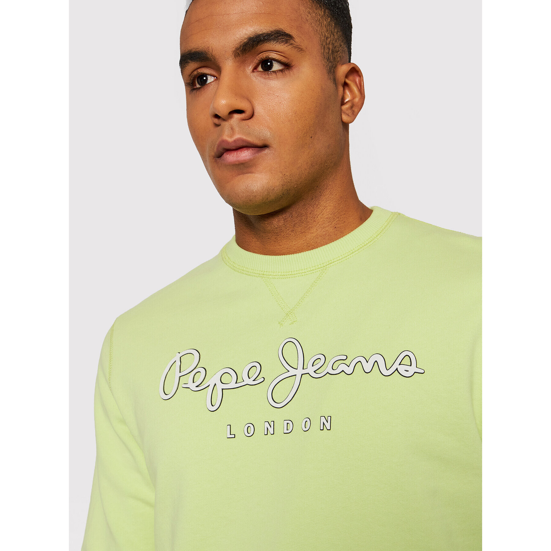 Pepe Jeans Bluză George Crew PM582090 Verde Regular Fit - Pled.ro