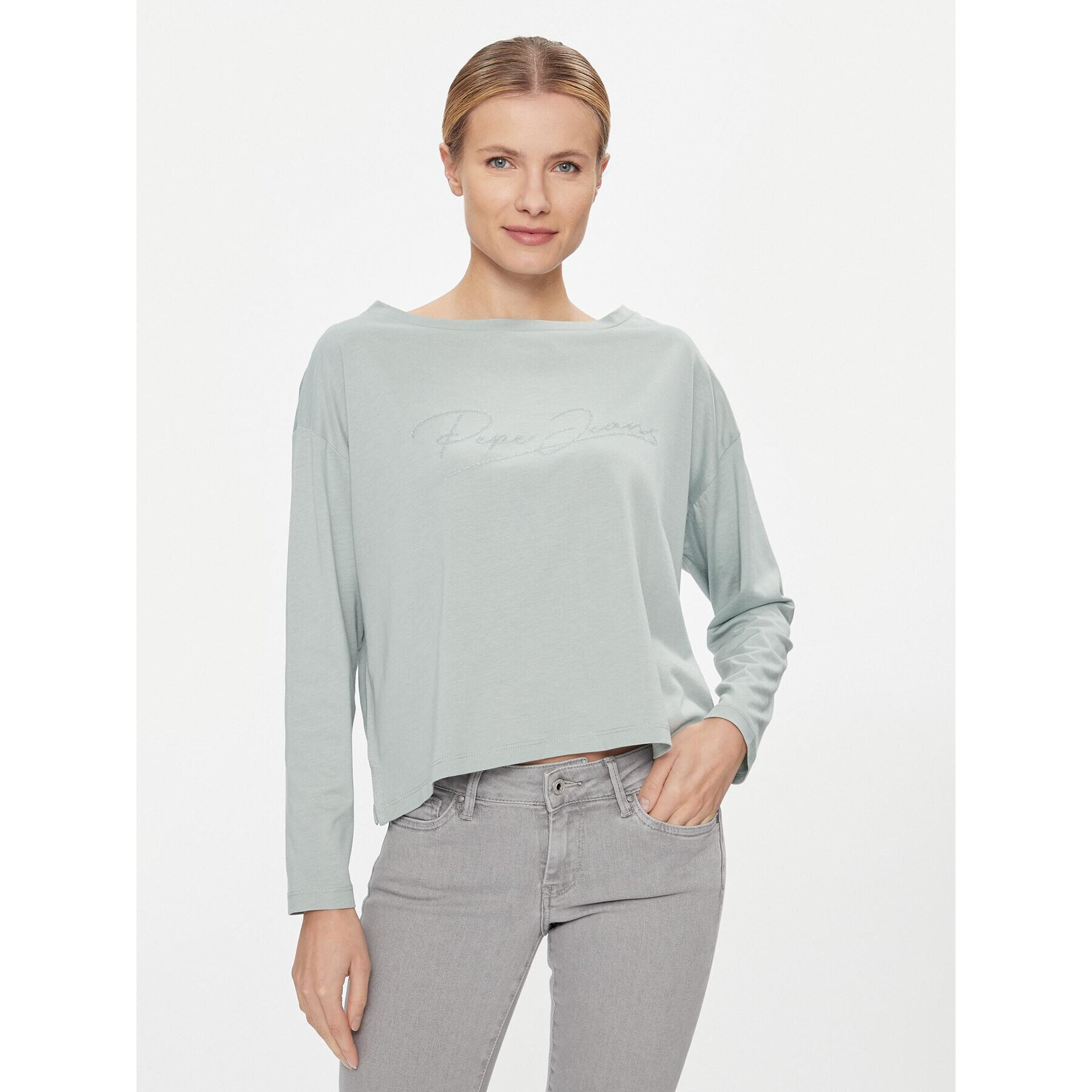 Pepe Jeans Bluză Hope PL505739 Verde Relaxed Fit - Pled.ro