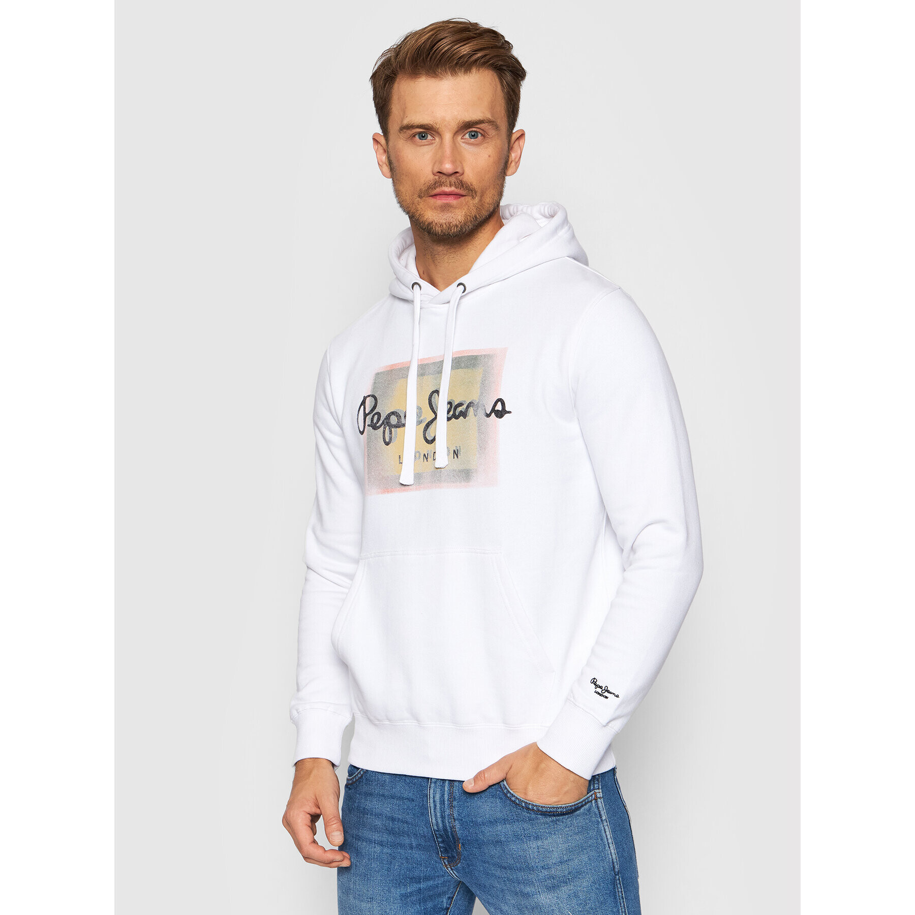 Pepe Jeans Bluză Iñaki PM582047 Alb Regular Fit - Pled.ro