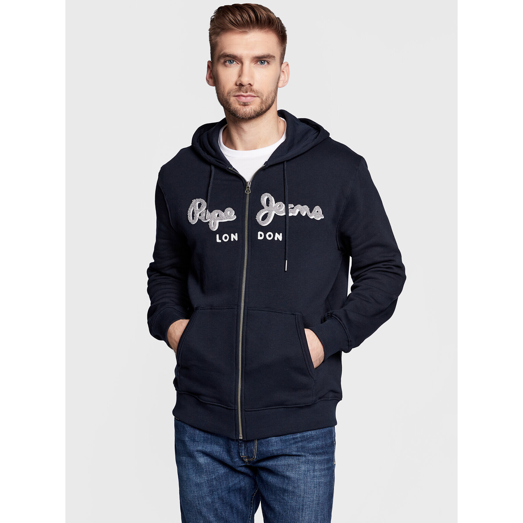 Pepe Jeans Bluză Lamont PM582244 Bleumarin Regular Fit - Pled.ro