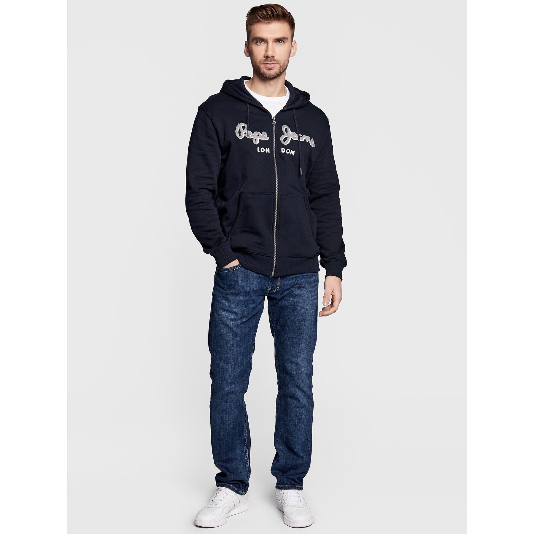 Pepe Jeans Bluză Lamont PM582244 Bleumarin Regular Fit - Pled.ro