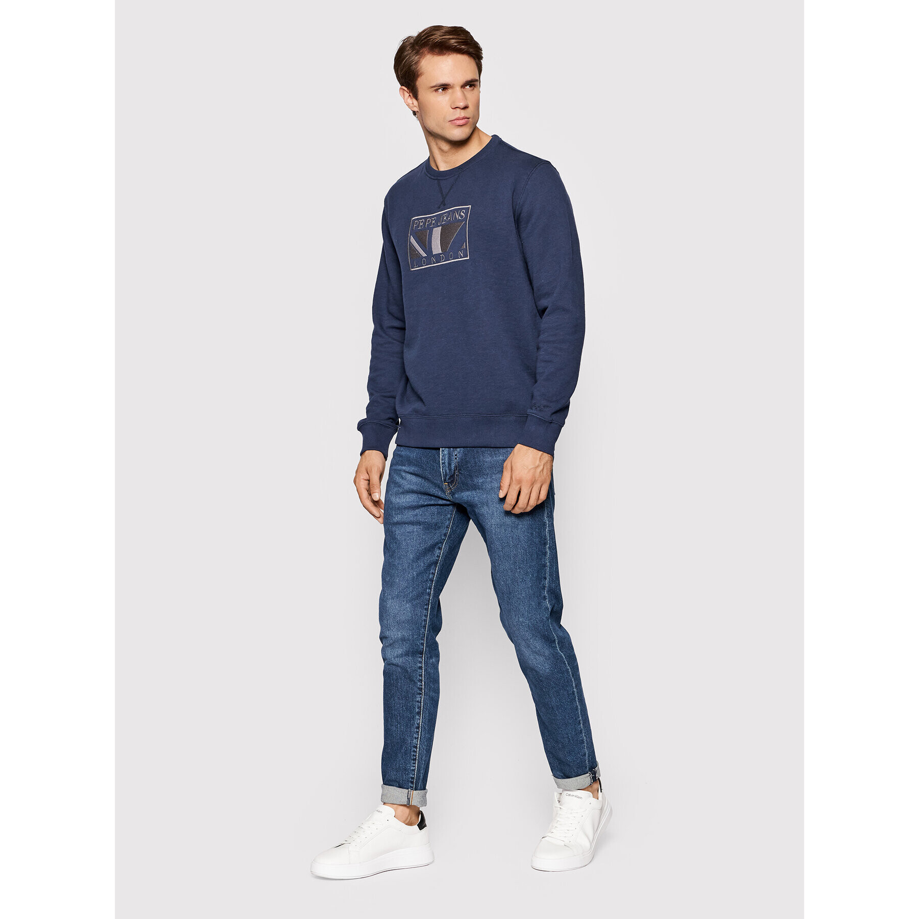 Pepe Jeans Bluză Liam PM582053 Bleumarin Regular Fit - Pled.ro