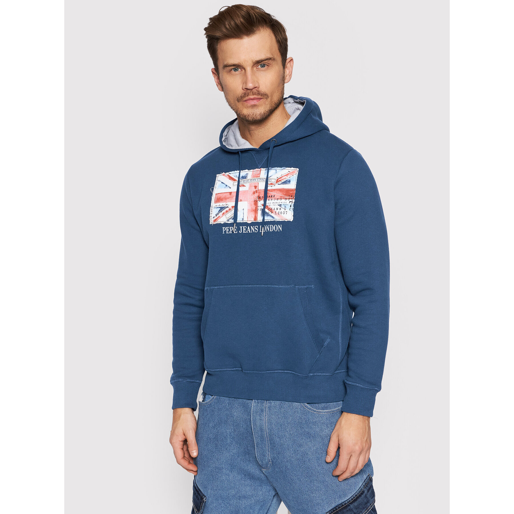 Pepe Jeans Bluză Mario Ro PM581905 Bleumarin Regular Fit - Pled.ro