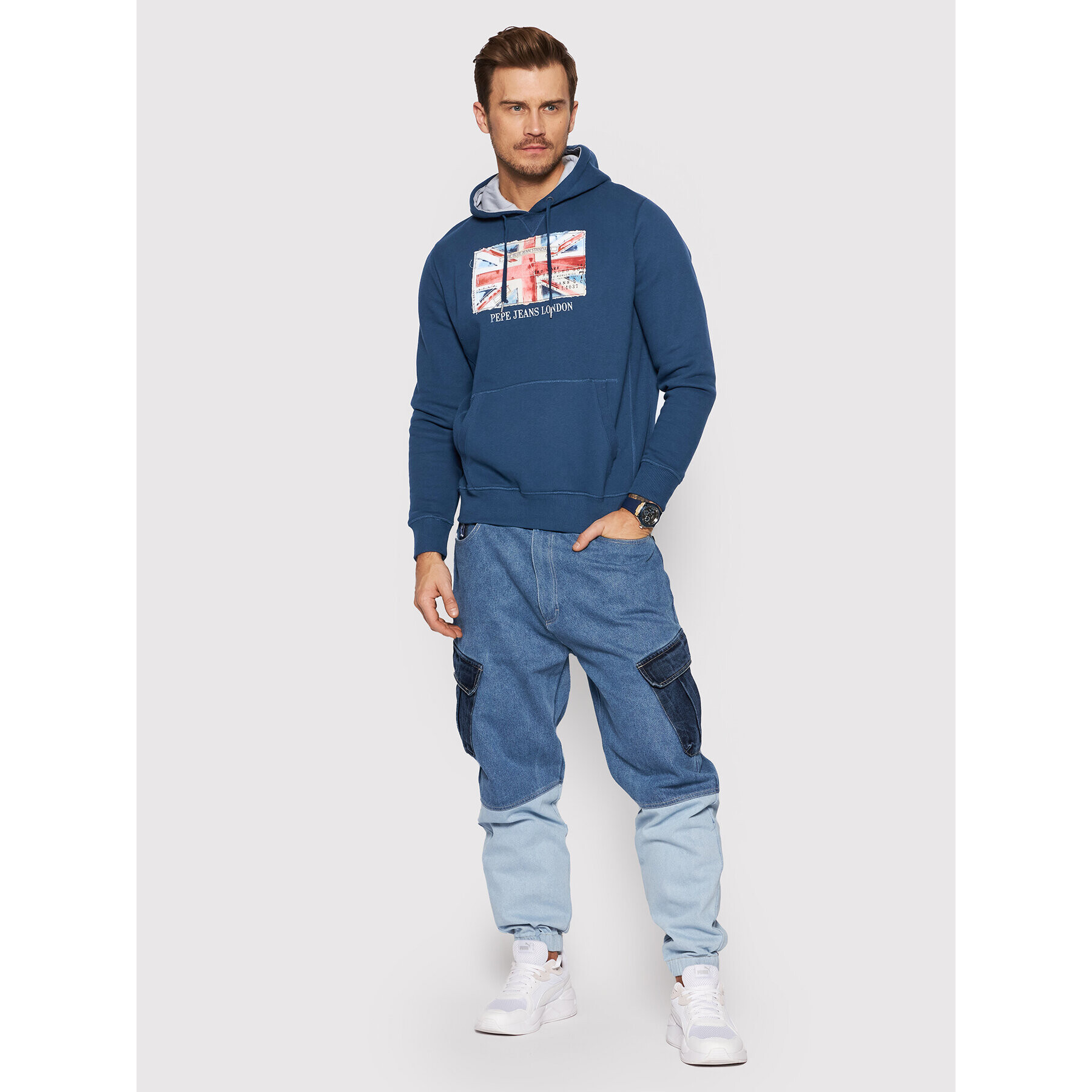 Pepe Jeans Bluză Mario Ro PM581905 Bleumarin Regular Fit - Pled.ro