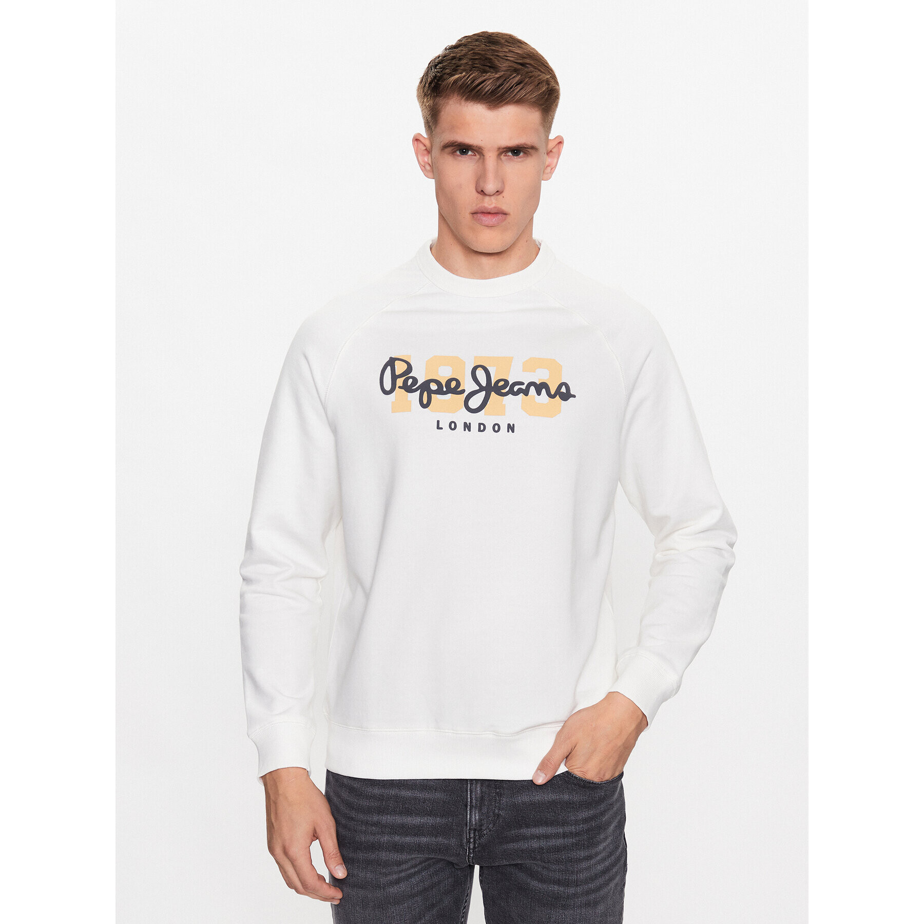 Pepe Jeans Bluză Meier PM582477 Alb Regular Fit - Pled.ro