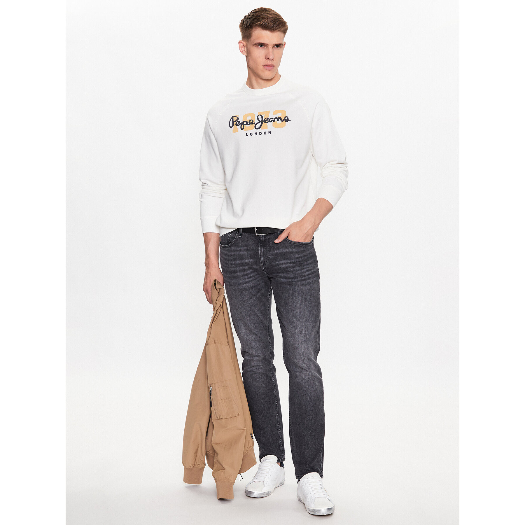 Pepe Jeans Bluză Meier PM582477 Alb Regular Fit - Pled.ro