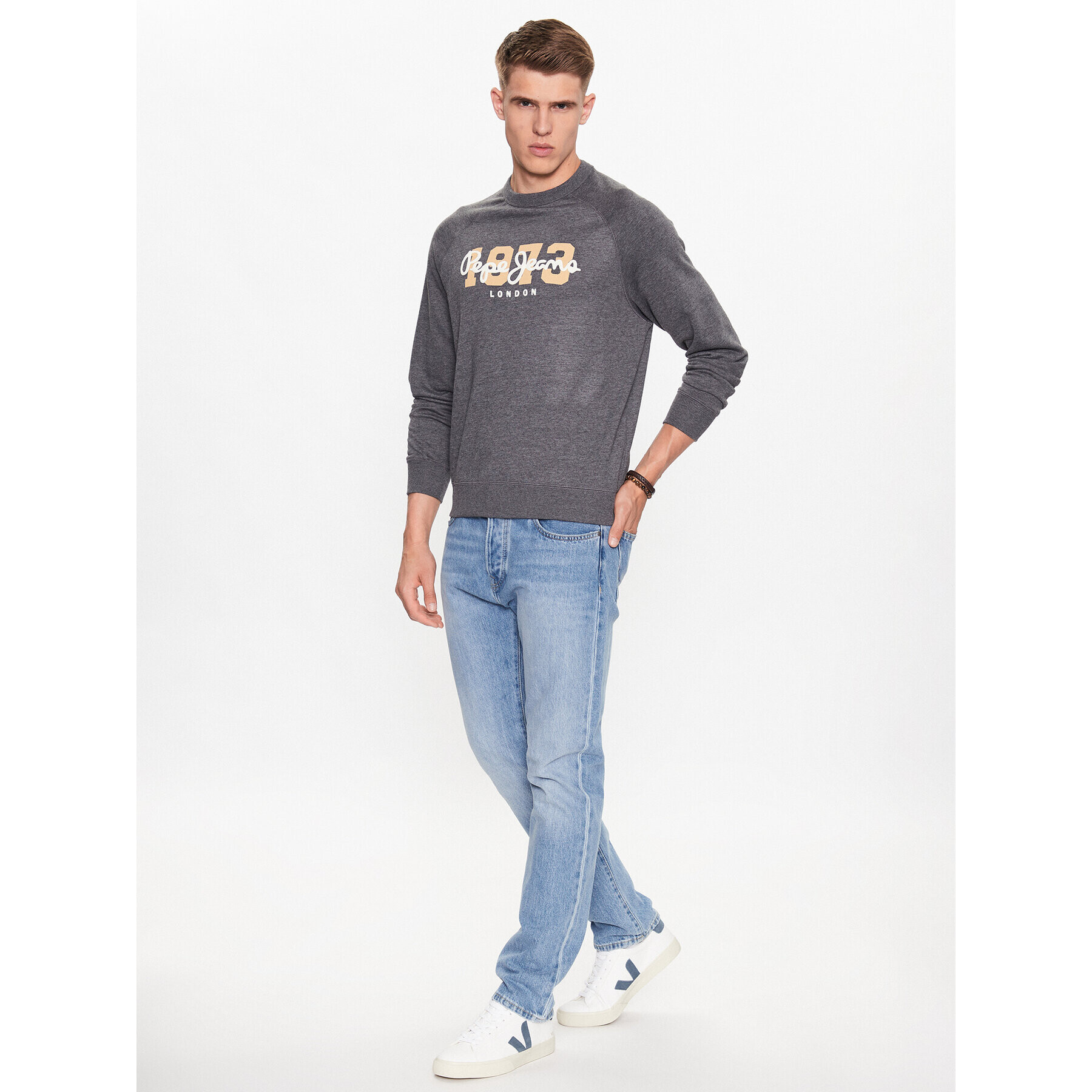 Pepe Jeans Bluză Meier PM582477 Gri Regular Fit - Pled.ro