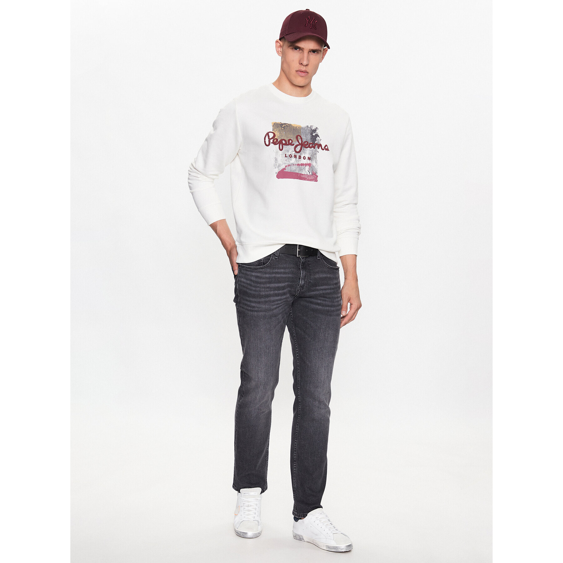 Pepe Jeans Bluză Melbourne Sweat PM582483 Alb Regular Fit - Pled.ro