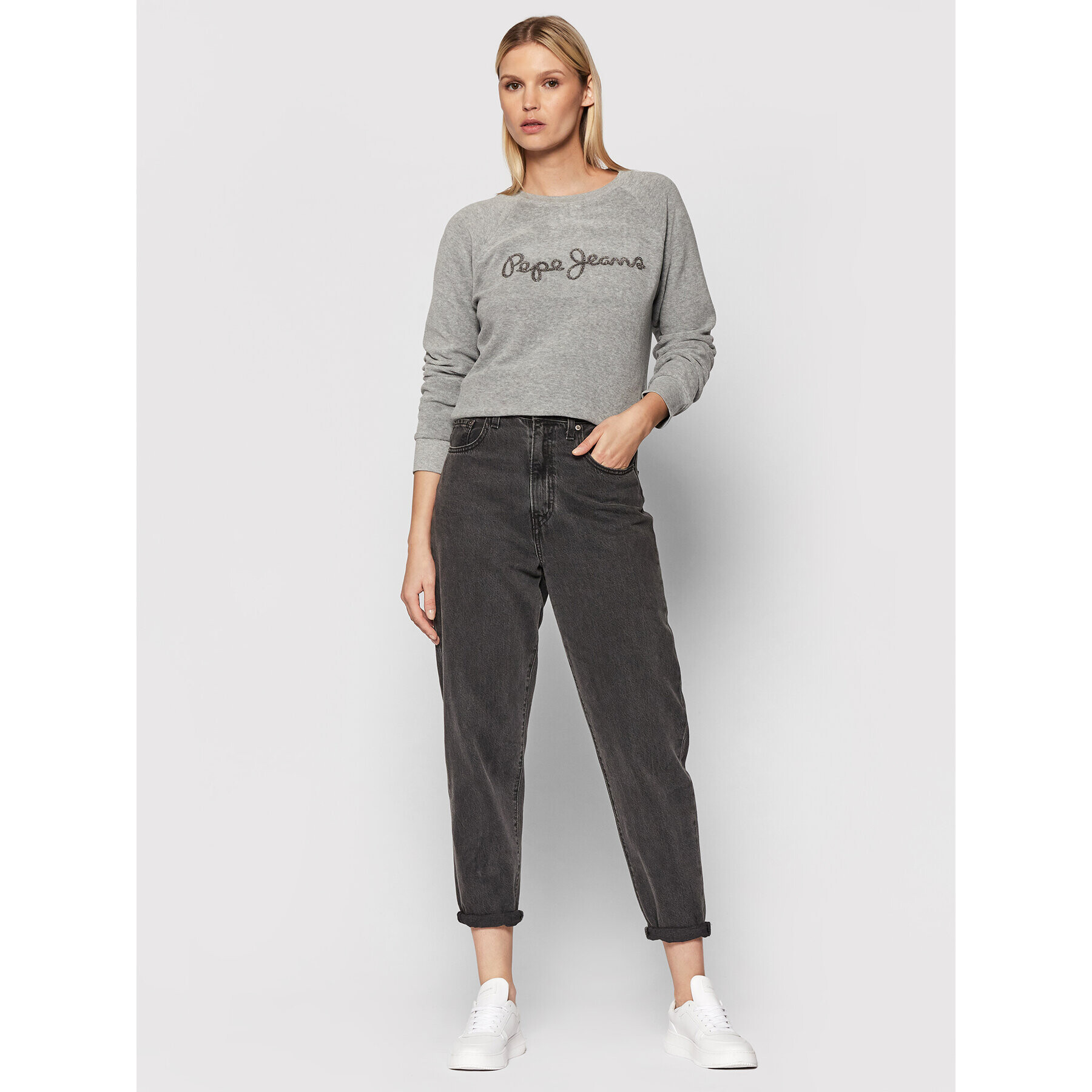 Pepe Jeans Bluză Nana PL581128 Gri Regular Fit - Pled.ro