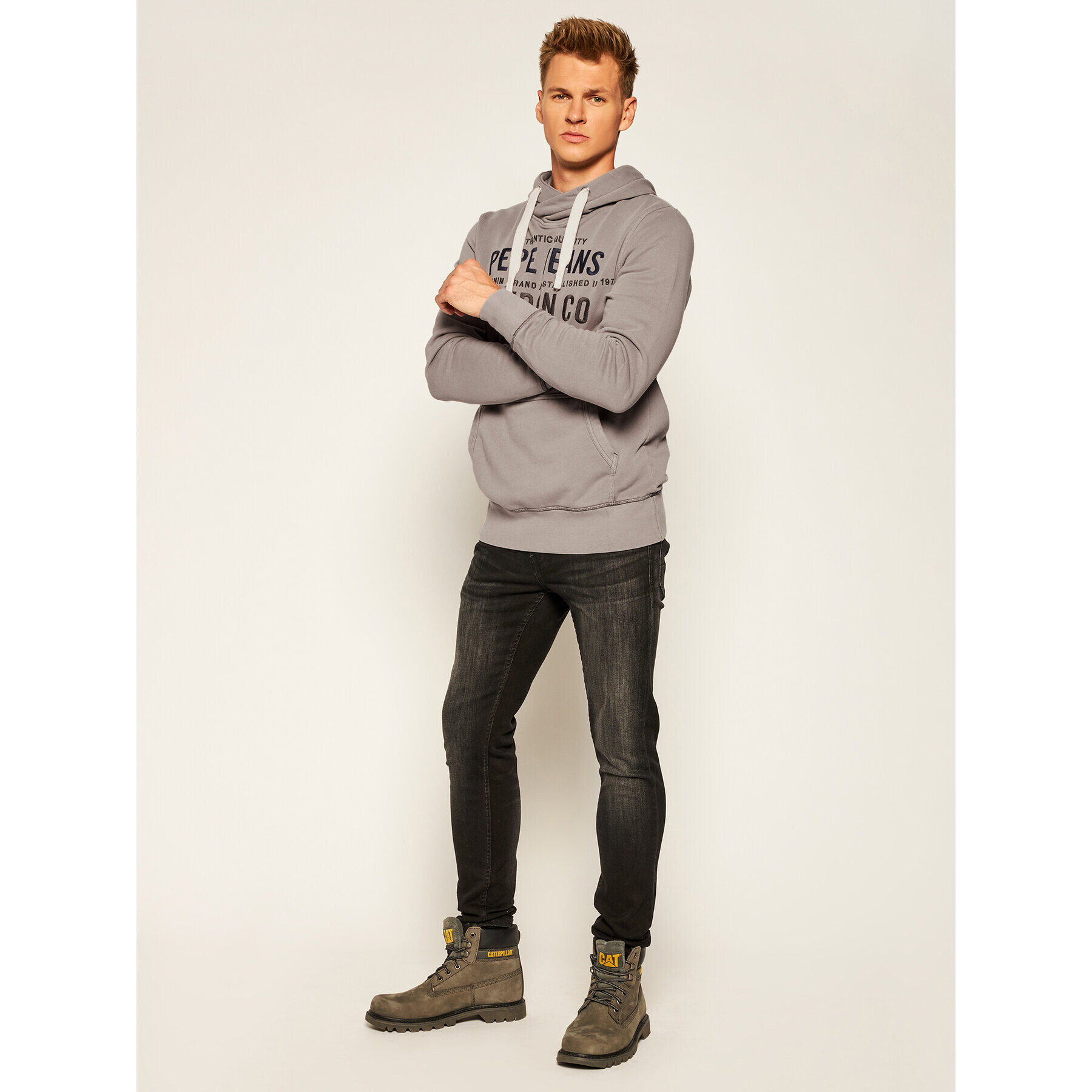 Pepe Jeans Bluză Neville PM581816 Gri Regular Fit - Pled.ro