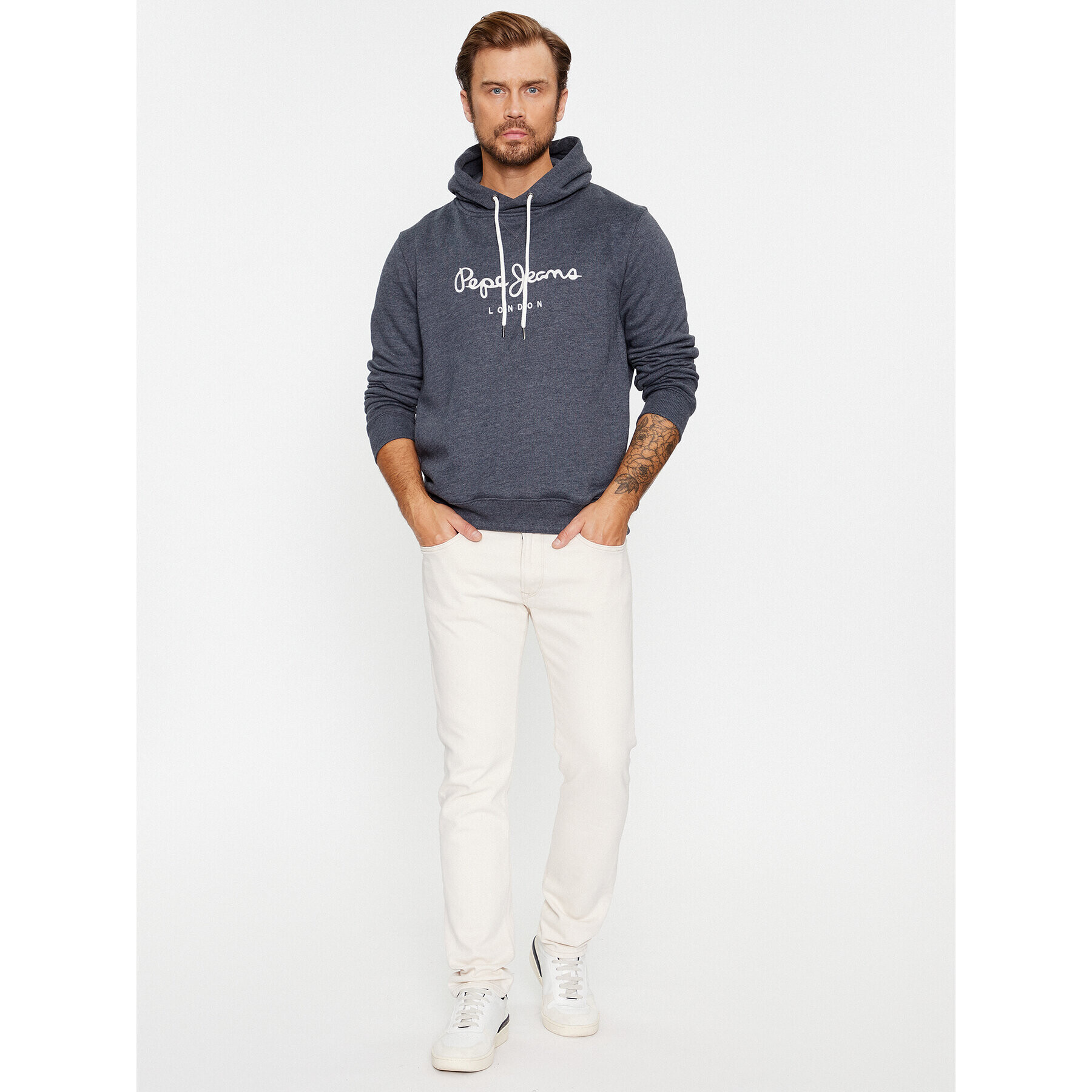 Pepe Jeans Bluză Nouvel Hoodie PM582521 Bleumarin Regular Fit - Pled.ro