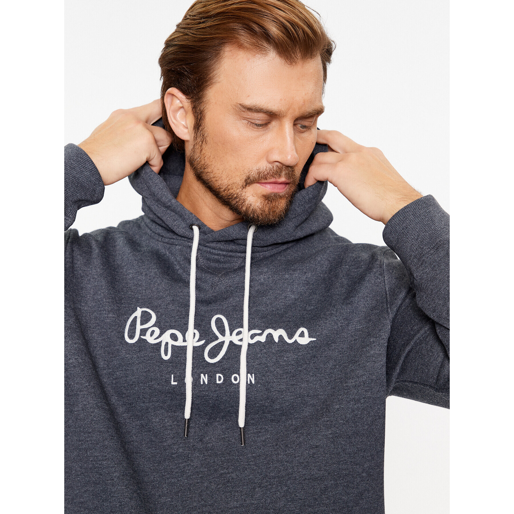 Pepe Jeans Bluză Nouvel Hoodie PM582521 Bleumarin Regular Fit - Pled.ro