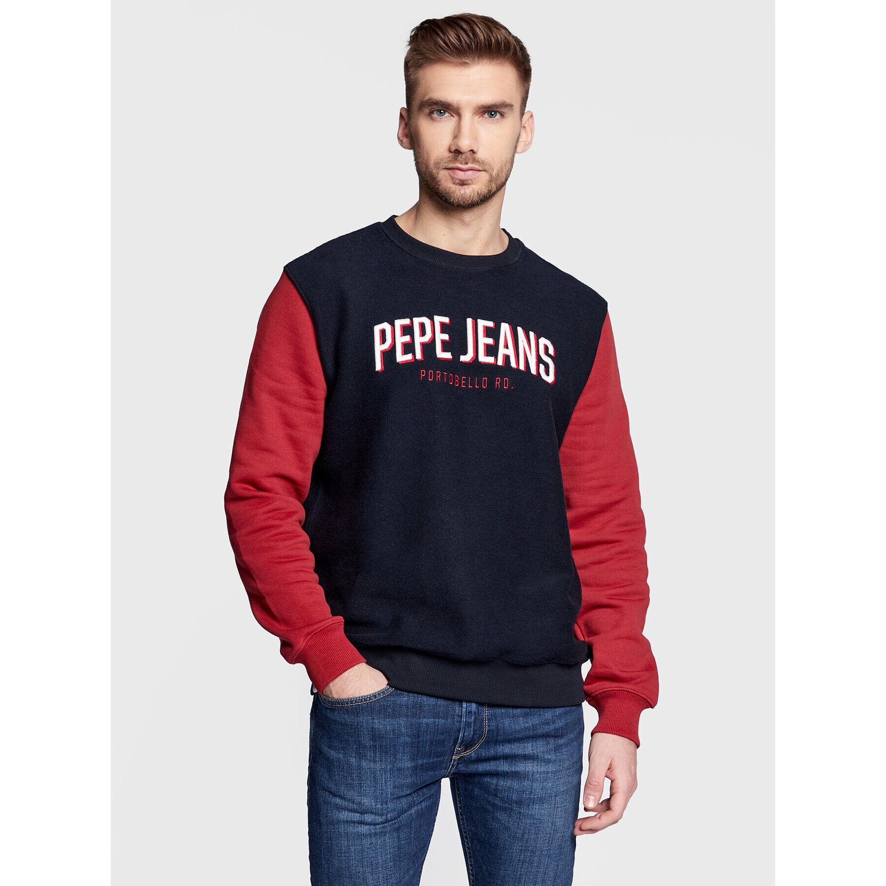 Pepe Jeans Bluză Perseus PM582262 Bleumarin Regular Fit - Pled.ro