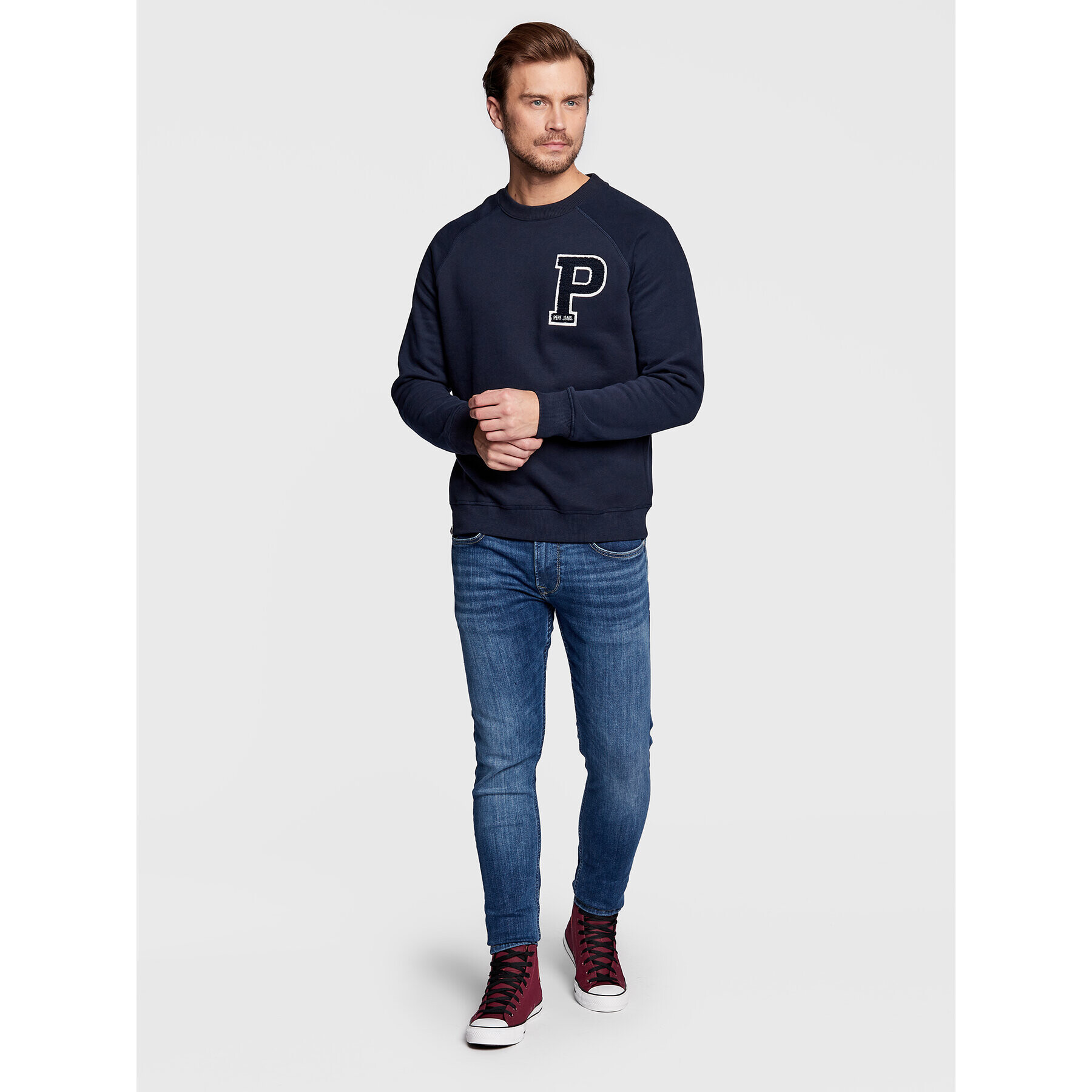 Pepe Jeans Bluză Pike PM582276 Bleumarin Regular Fit - Pled.ro