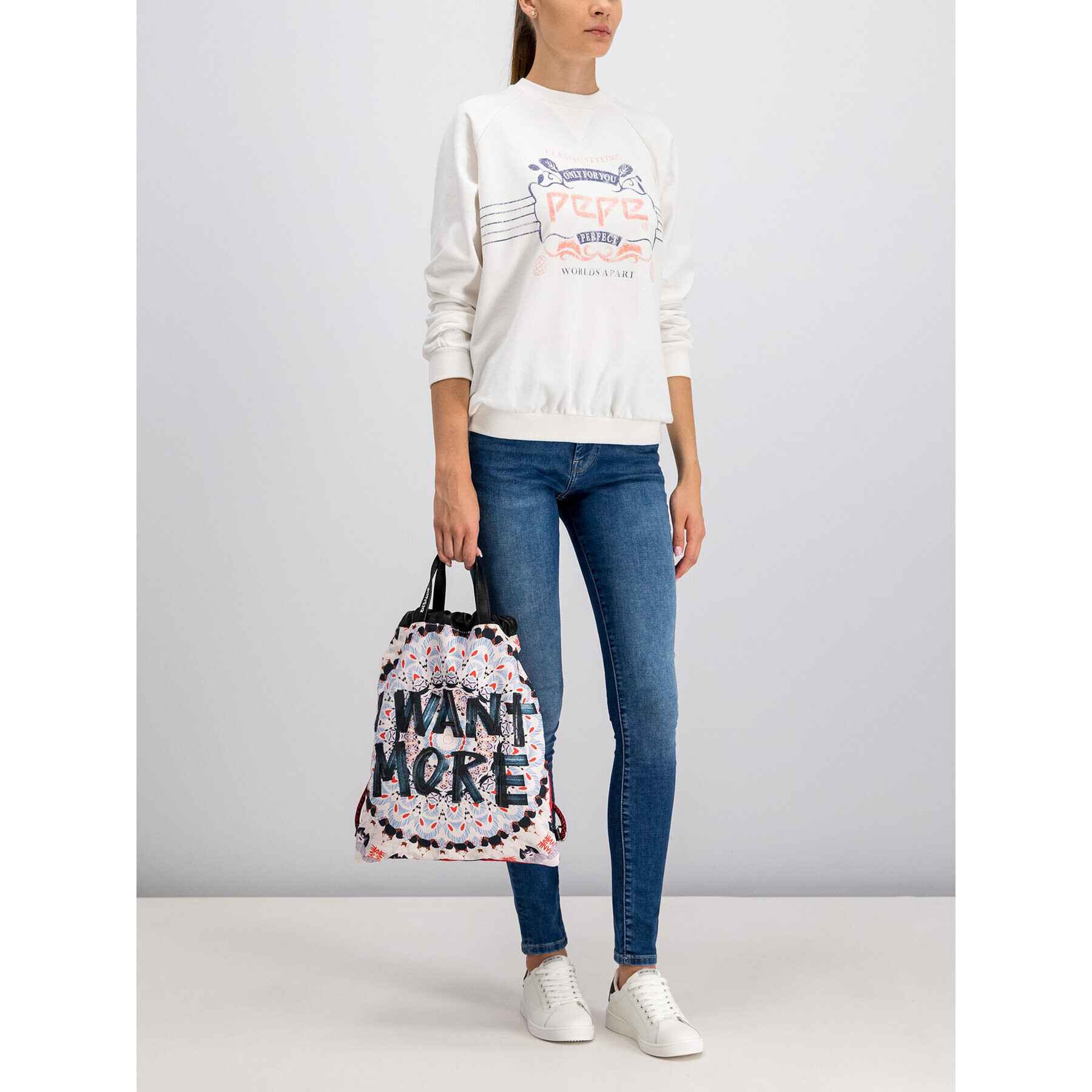 Pepe Jeans Bluză PL580850 Alb Regular Fit - Pled.ro