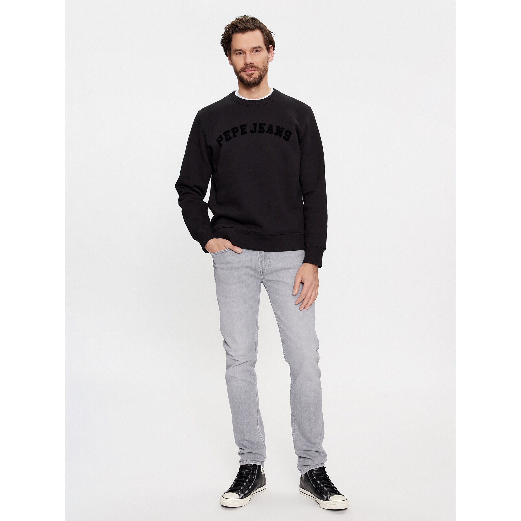 Pepe Jeans Bluză Randall PM582557 Negru Regular Fit - Pled.ro