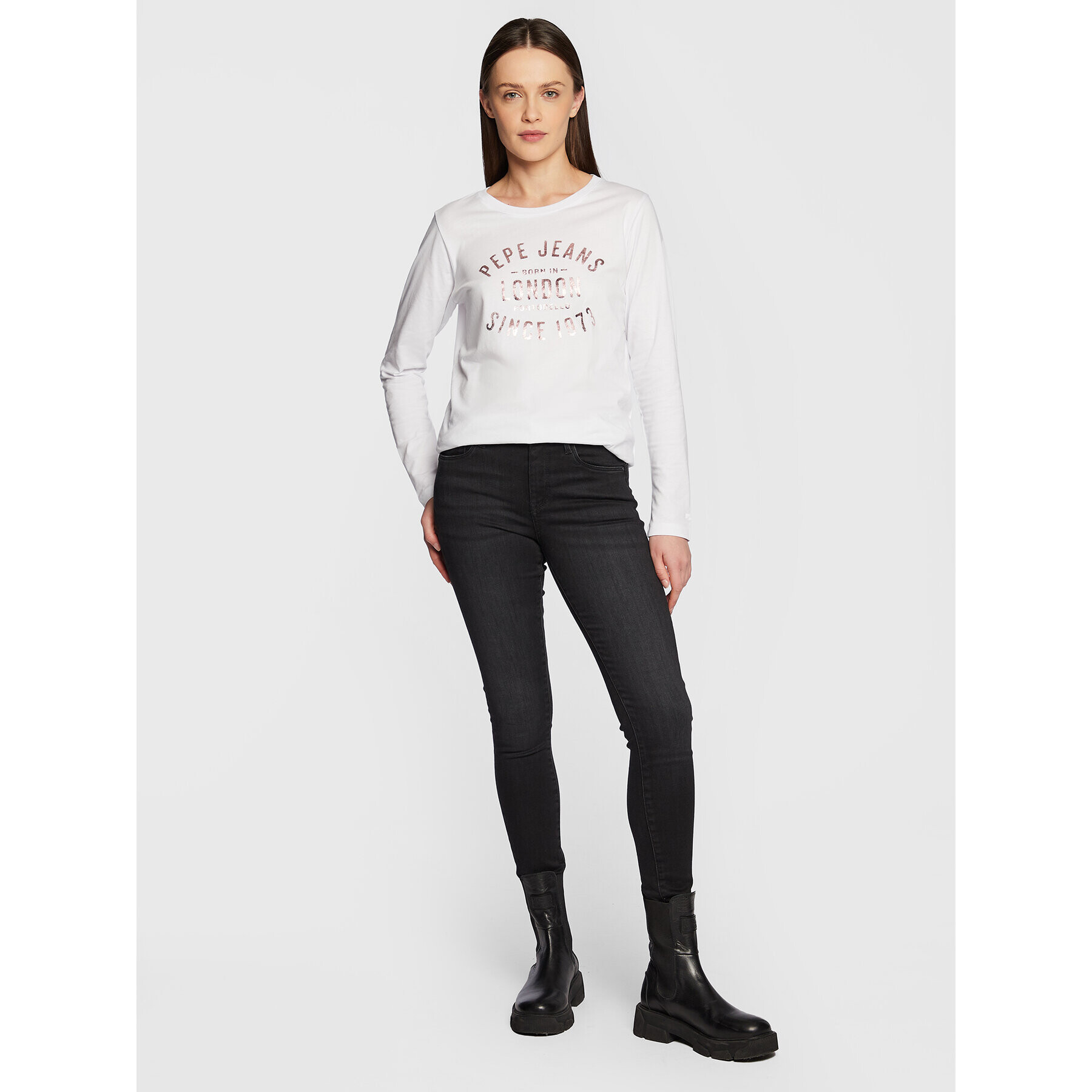 Pepe Jeans Bluză Rio PL505326 Alb Regular Fit - Pled.ro