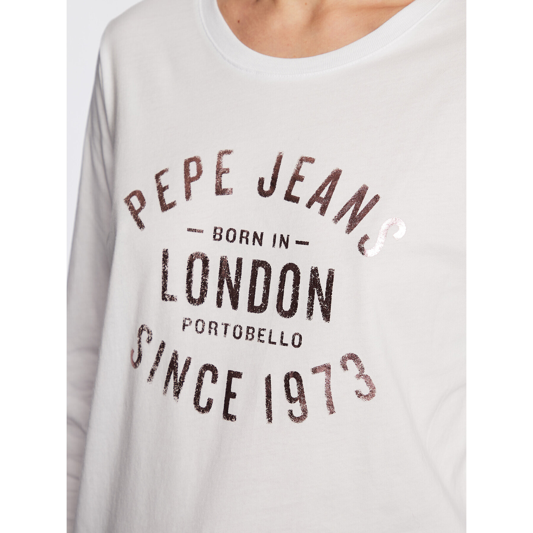 Pepe Jeans Bluză Rio PL505326 Alb Regular Fit - Pled.ro