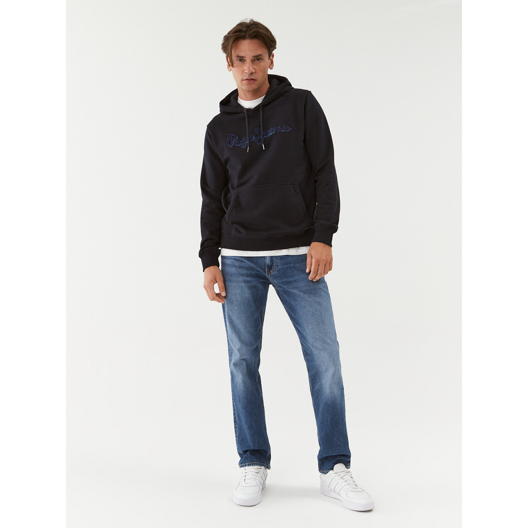 Pepe Jeans Bluză Ryan Hoodie PM582328 Bleumarin Regular Fit - Pled.ro