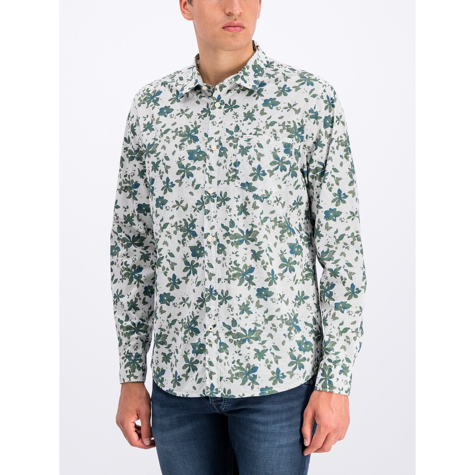 Pepe Jeans Cămașă Douglas PM305810 Verde Slim Fit - Pled.ro