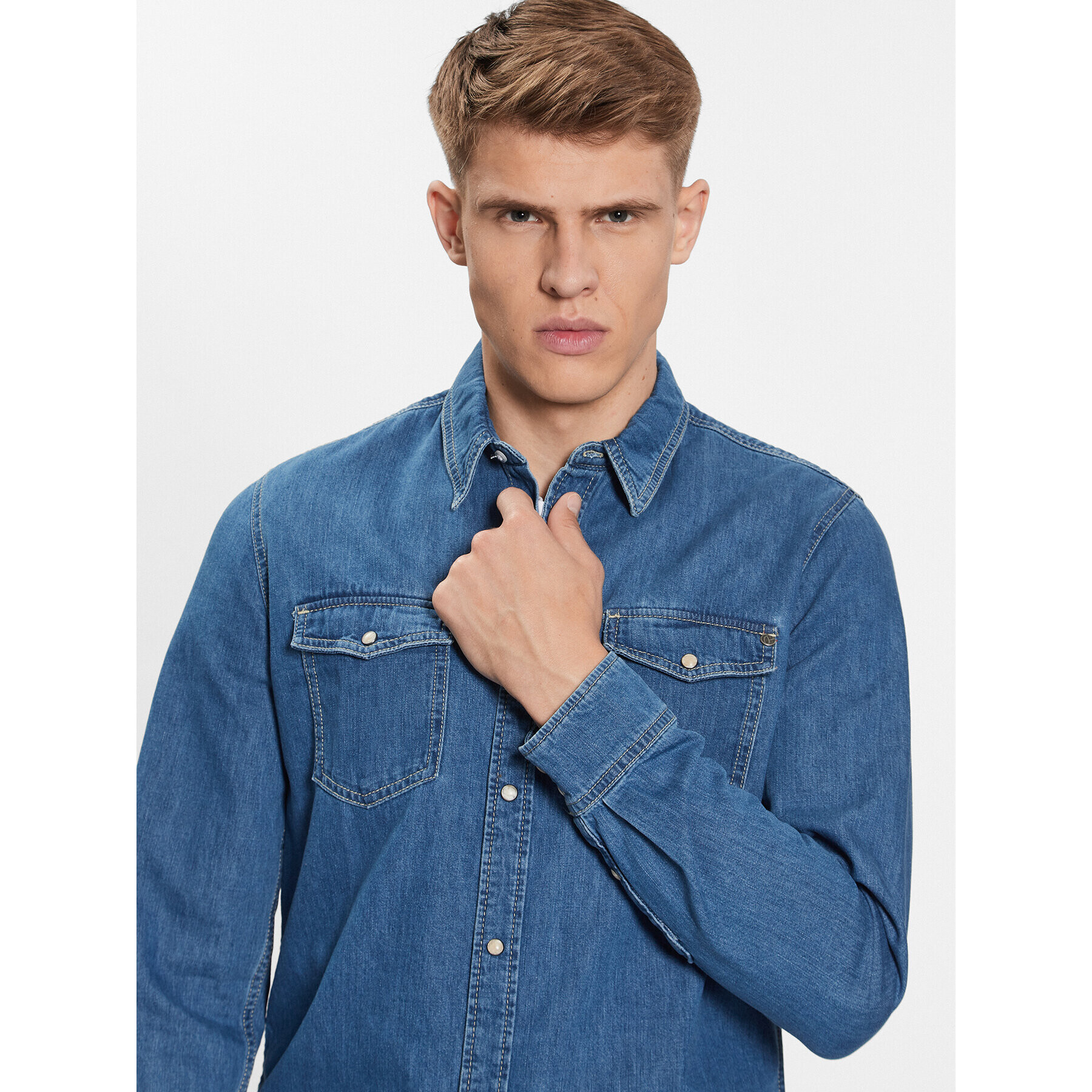 Pepe Jeans cămașă de blugi Hammond PM307509 Albastru Regular Fit - Pled.ro