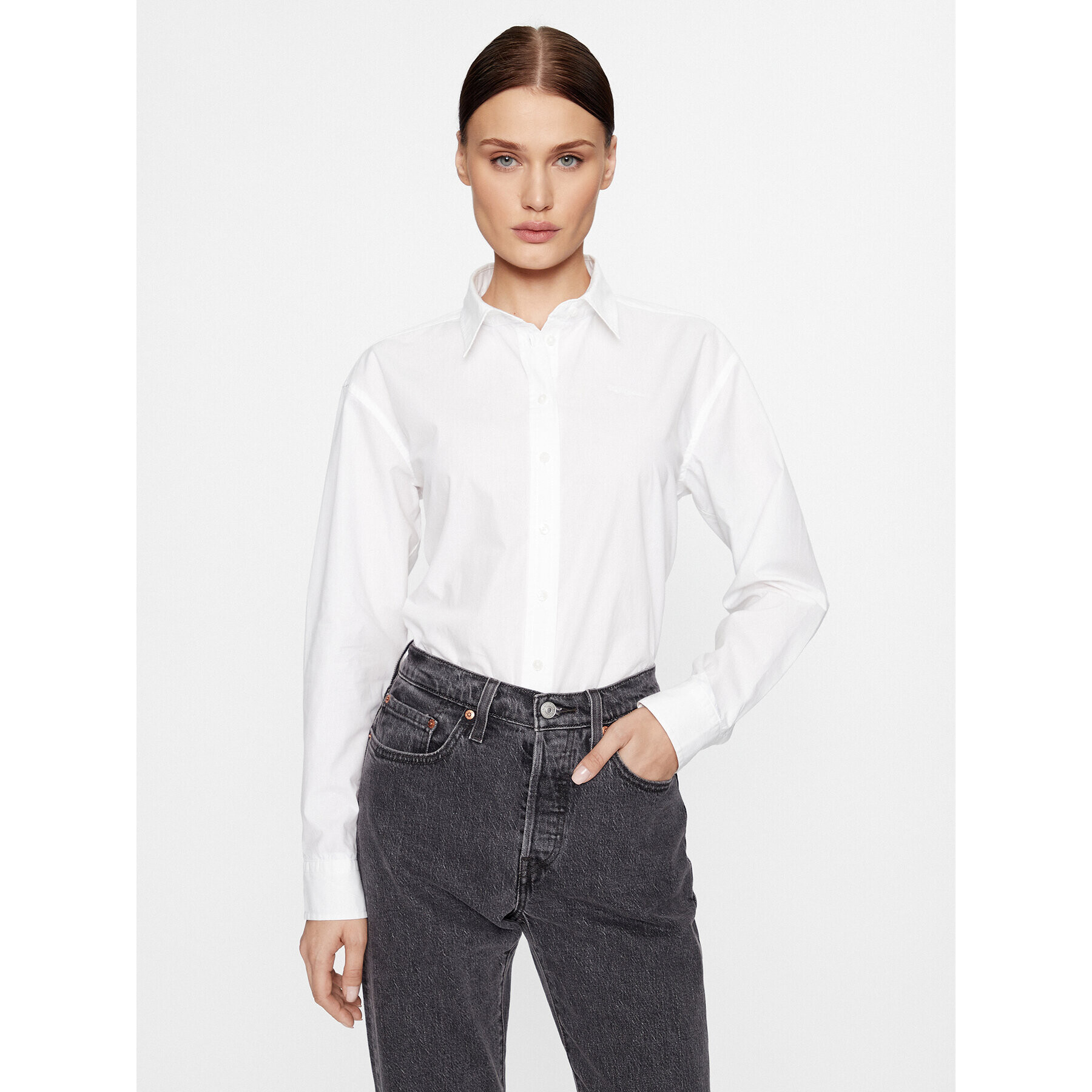 Pepe Jeans Cămașă Liza PL304704 Alb Regular Fit - Pled.ro