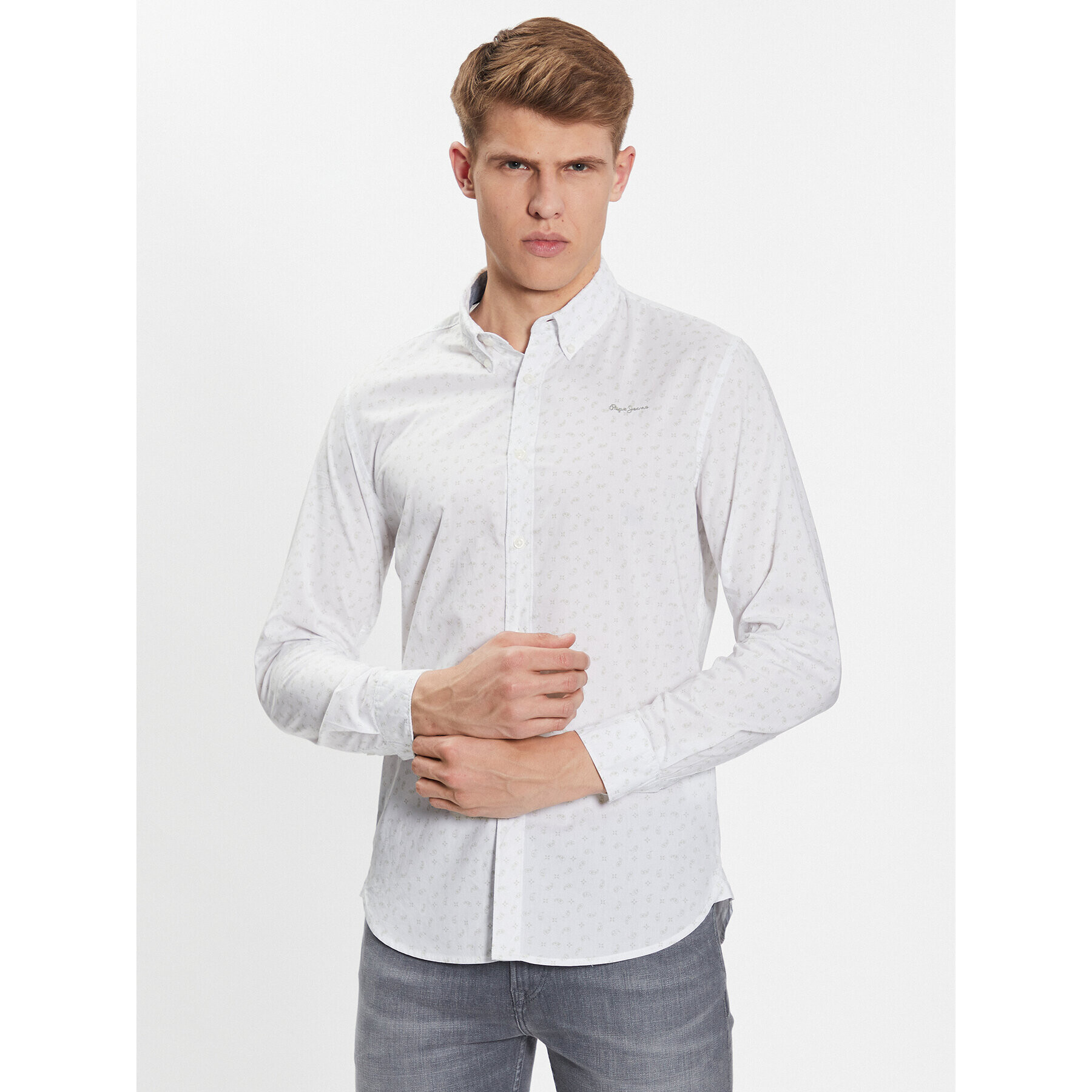 Pepe Jeans Cămașă PM308023 Alb Slim Fit - Pled.ro