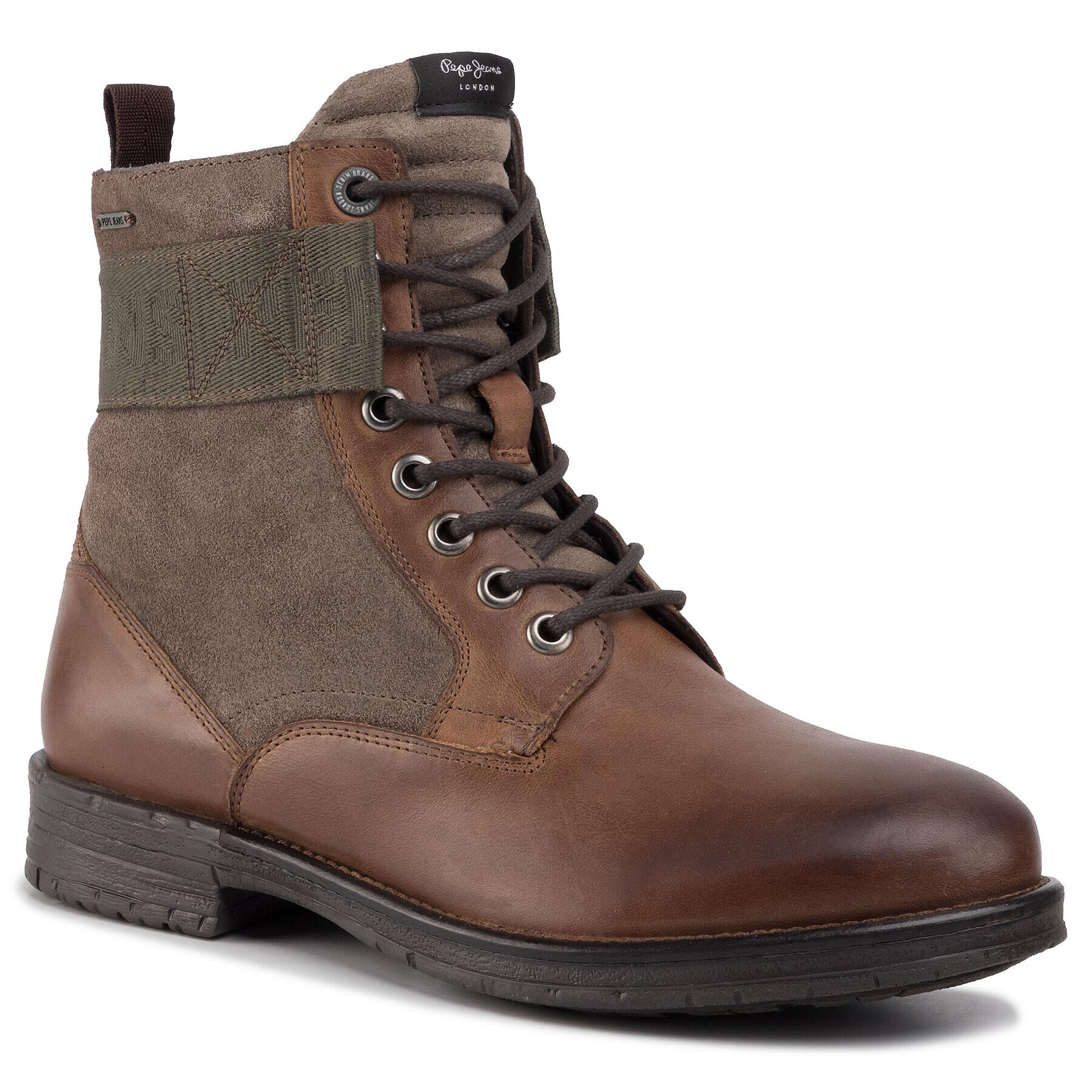 Pepe Jeans Cizme Tom Cut Mix Rugged PMS50174 Maro - Pled.ro