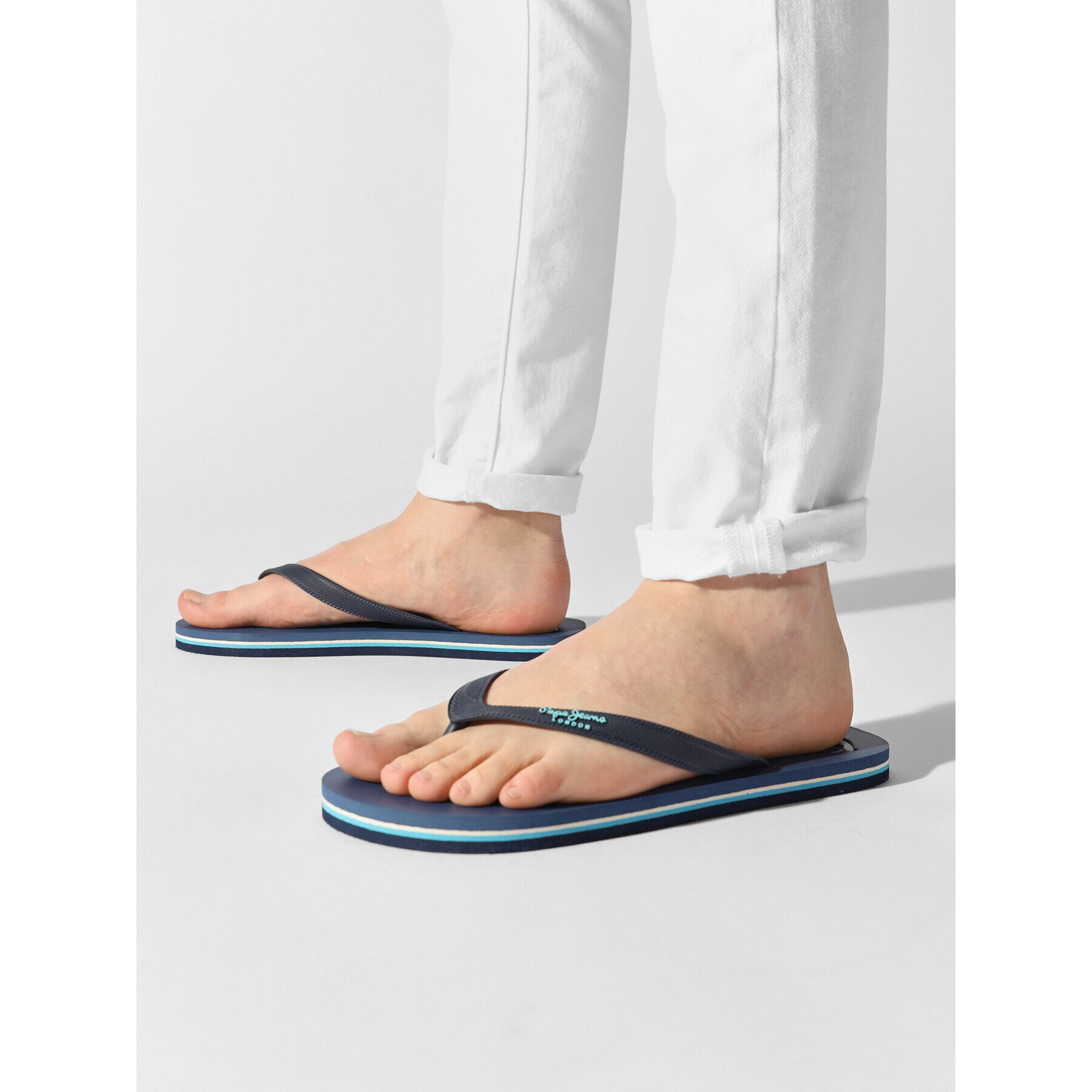 Pepe Jeans Flip flop Bay Beach Logo M PMS70129 Bleumarin - Pled.ro