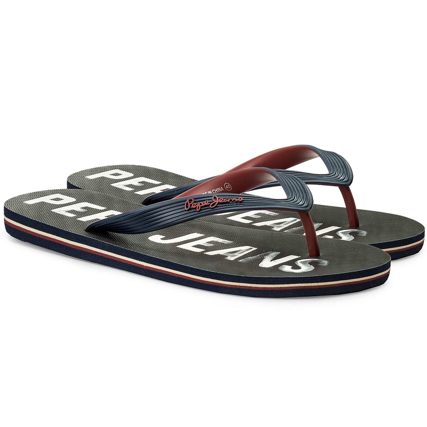 Pepe Jeans Flip flop Hawi Water Color PMS70051 Bleumarin - Pled.ro