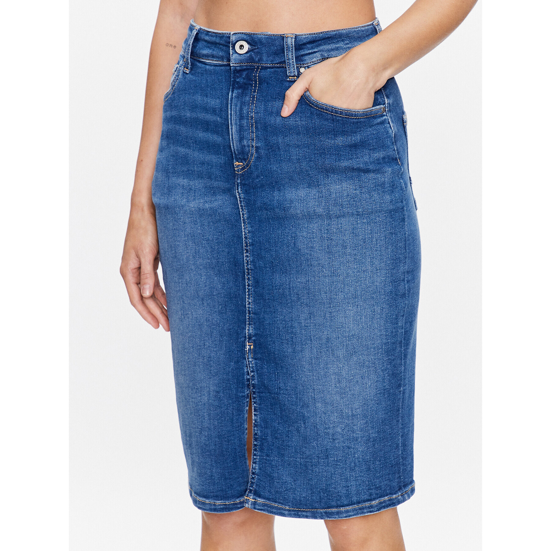 Pepe Jeans Fustă de blugi Nikita Skirt PL901007HQ7 Albastru Regular Fit - Pled.ro