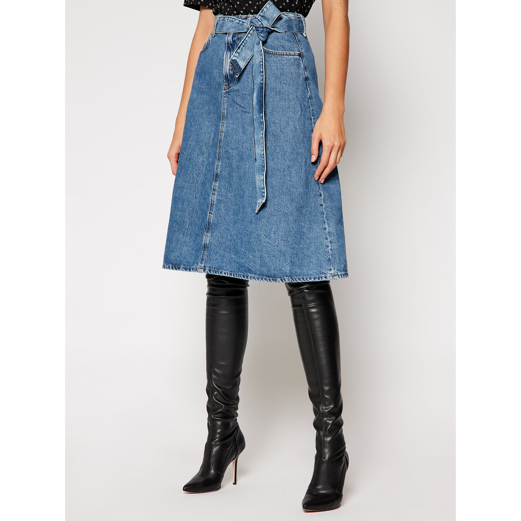 Pepe Jeans Fustă de blugi PEPE ARCHIVE Annabelle PL900900 Albastru Regular Fit - Pled.ro