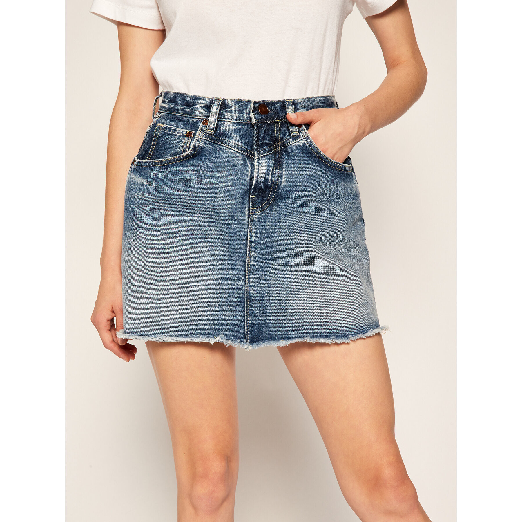 Pepe Jeans Fustă de blugi PEPE ARCHIVE Rachel PL900877 Bleumarin Regular Fit - Pled.ro